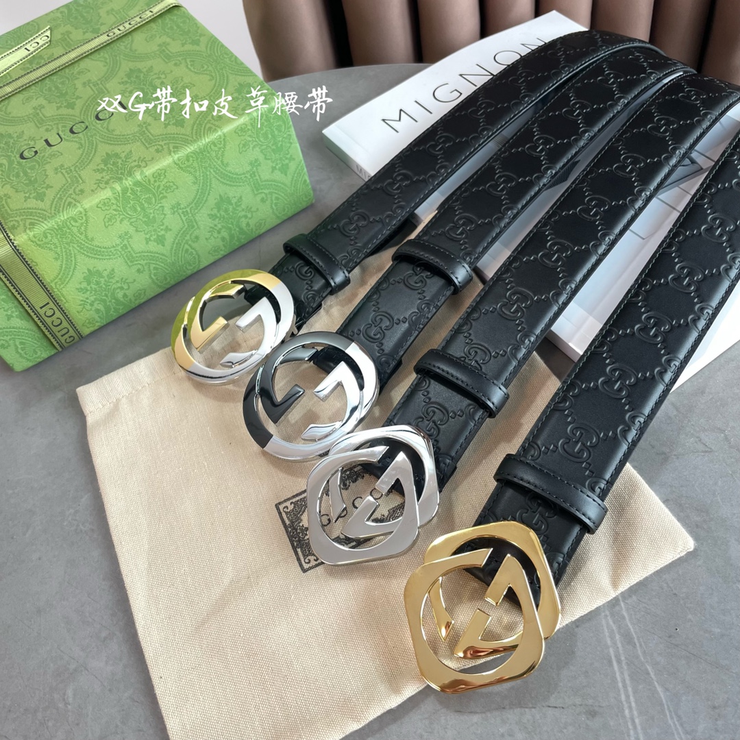 Gucci Leather Belt Cow Leather M