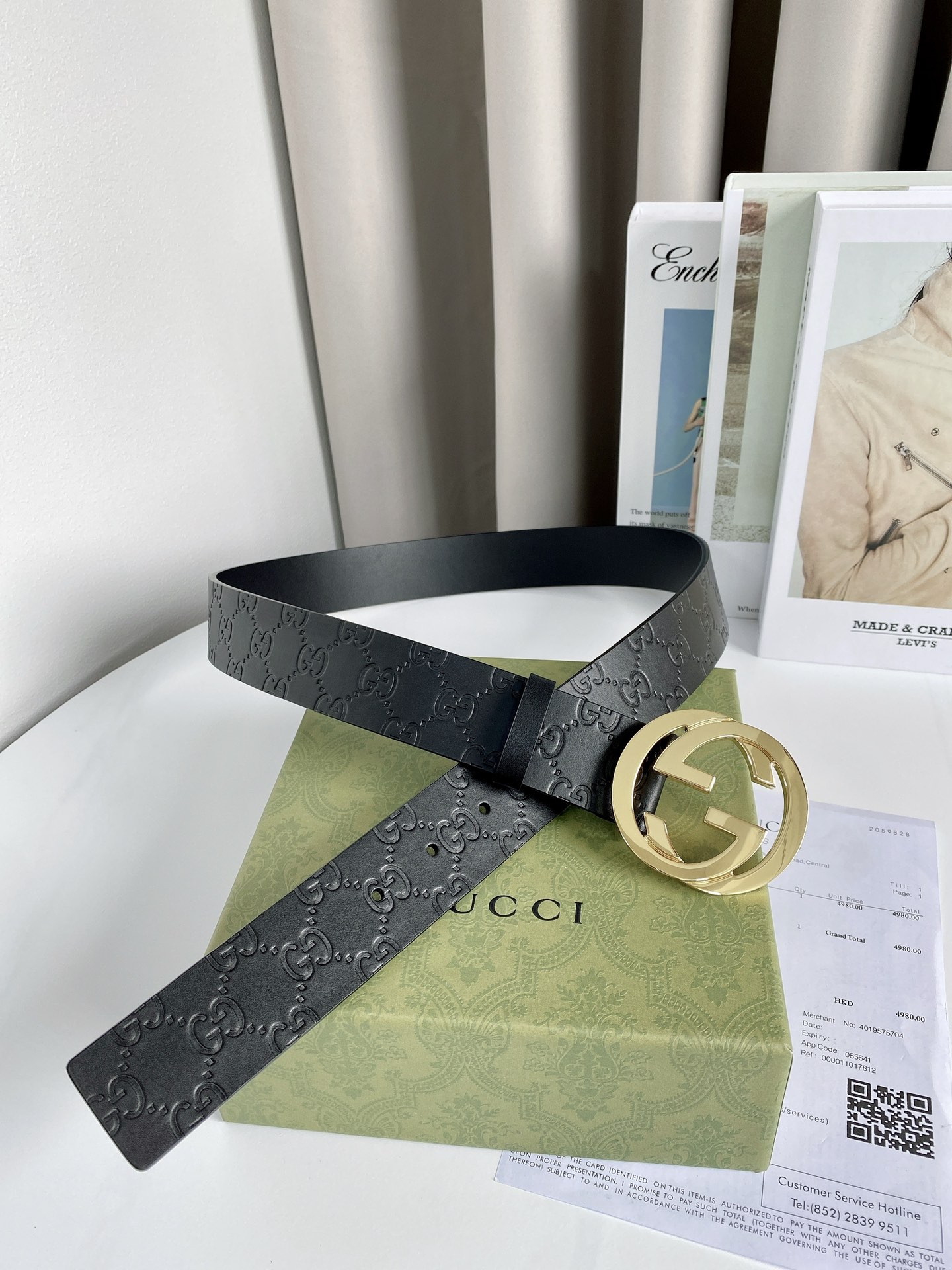 Gucci Basic Belt Cow Leather S-m