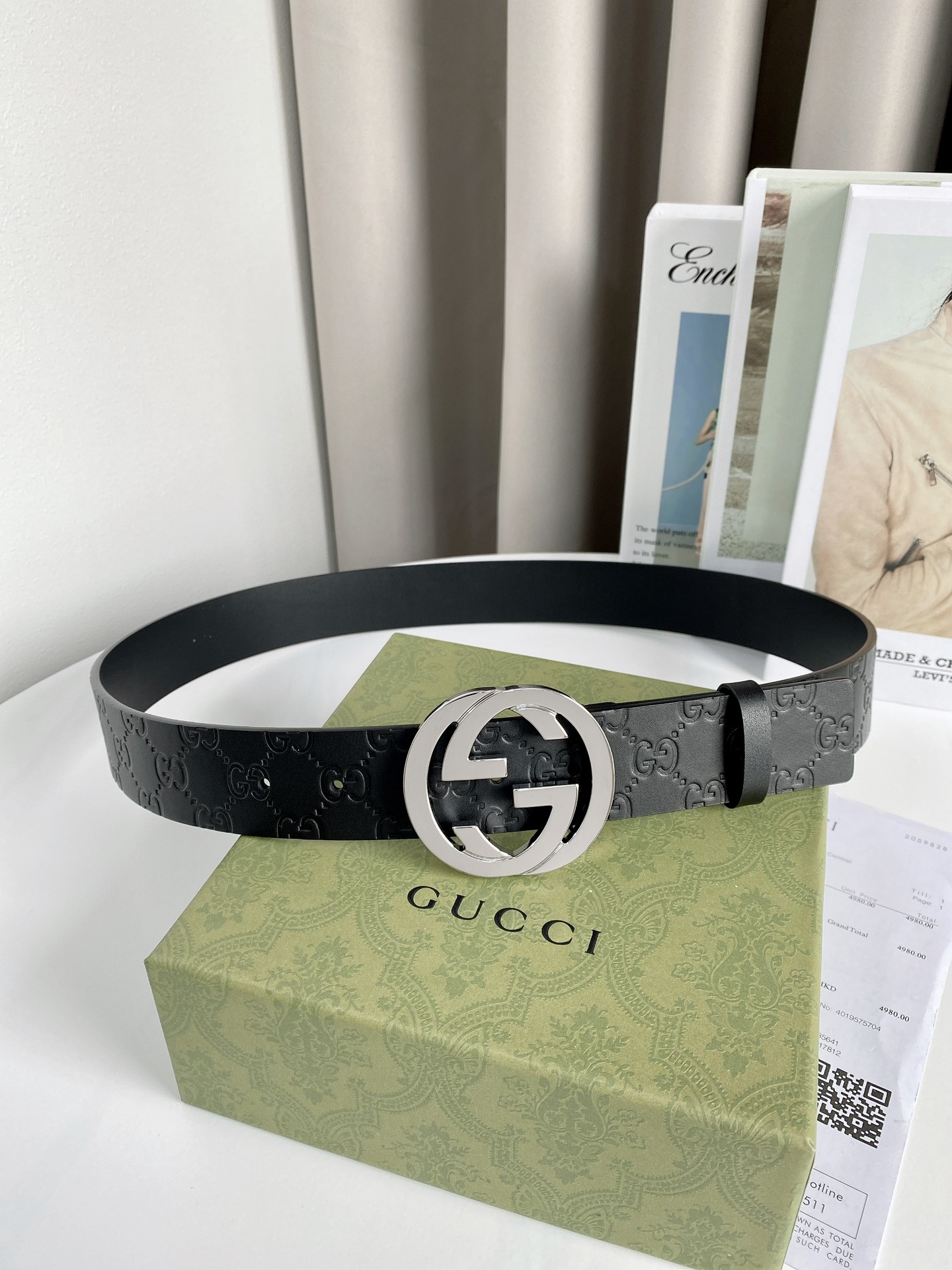 Gucci Basic Belt Cow Leather S-m