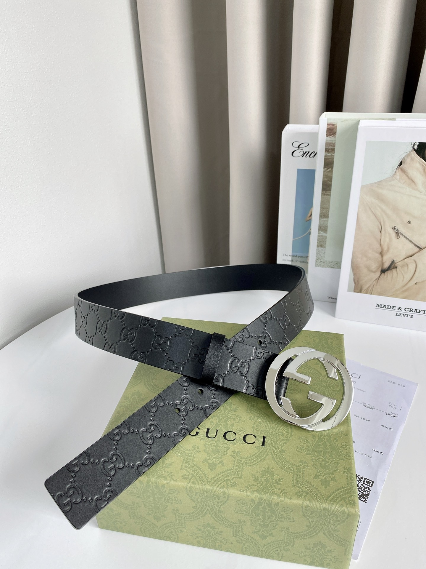 Gucci Basic Belt Cow Leather S-m