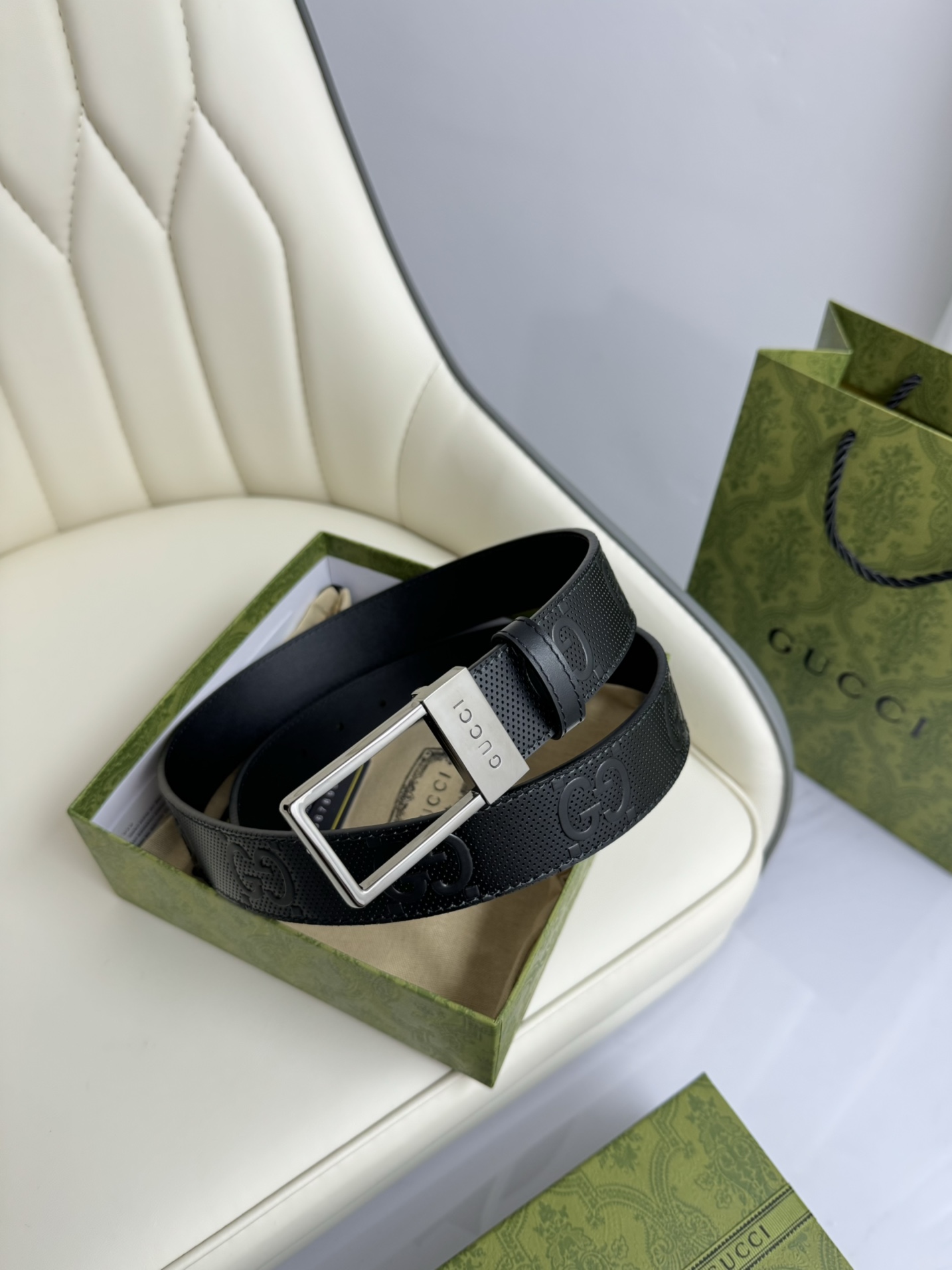 Gucci Basic Belt Cow Leather S-m