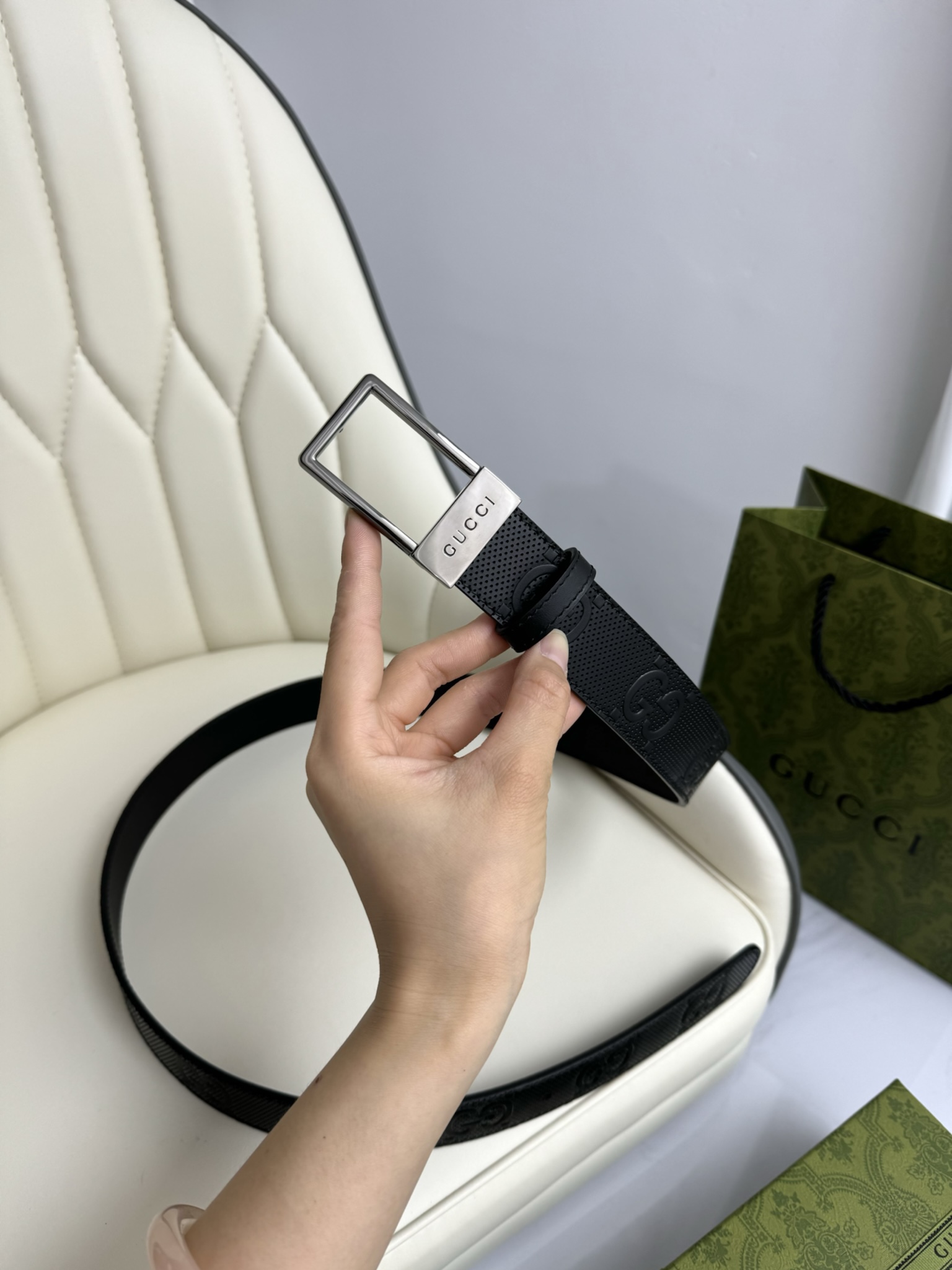 Gucci Basic Belt Cow Leather S-m