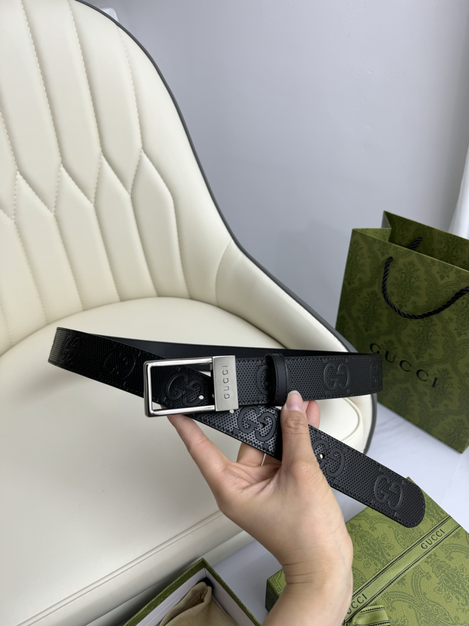 Gucci Basic Belt Cow Leather S-m