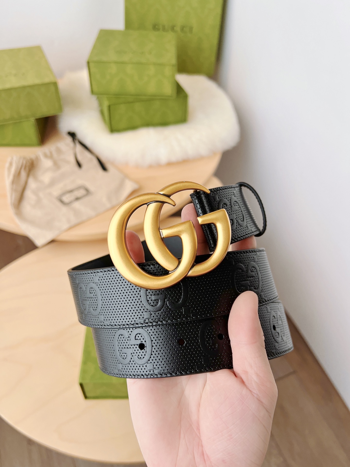 Gucci Leather Belt Black M