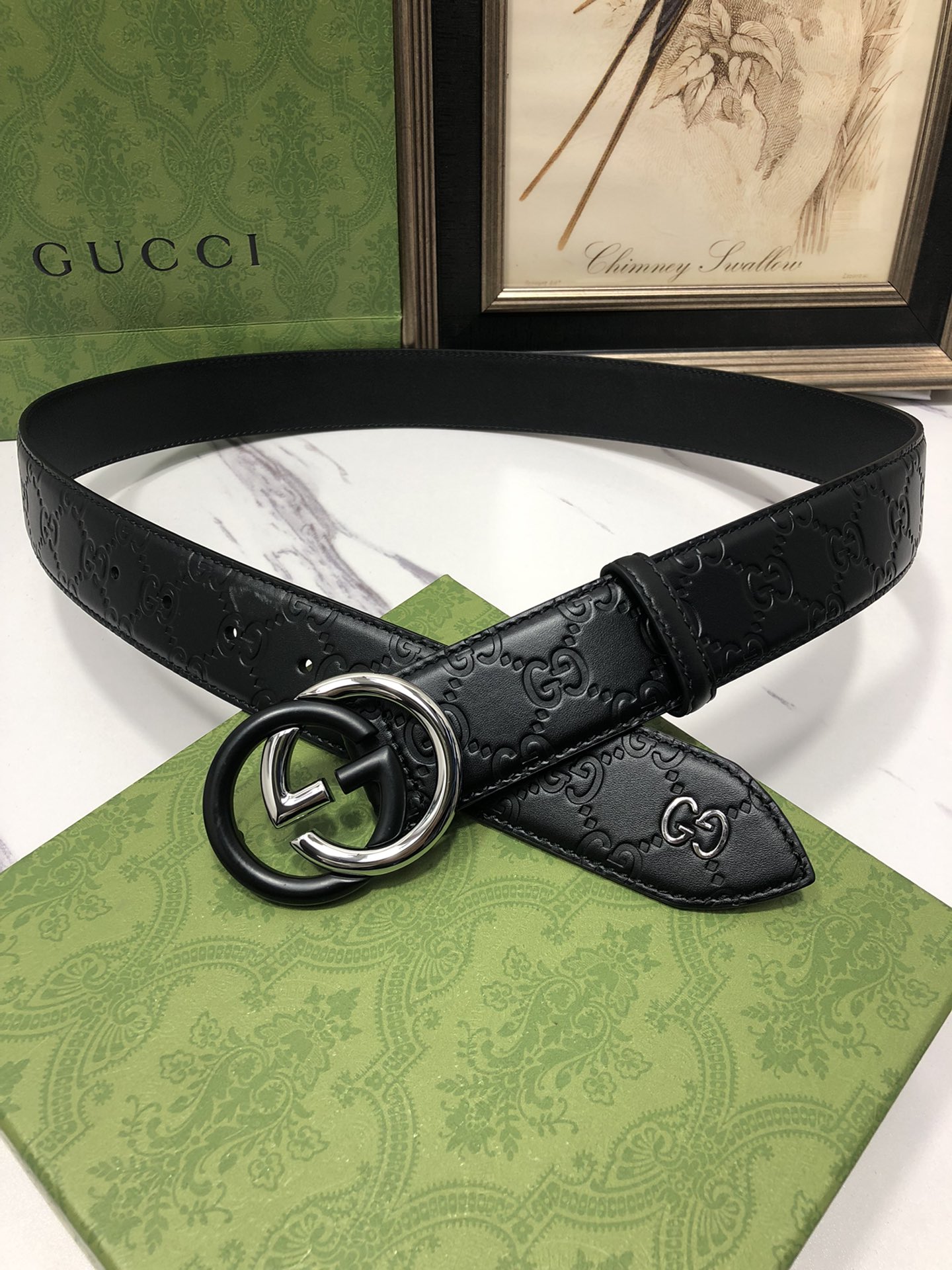 Gucci Male Leather Belt Top Grain Leather L