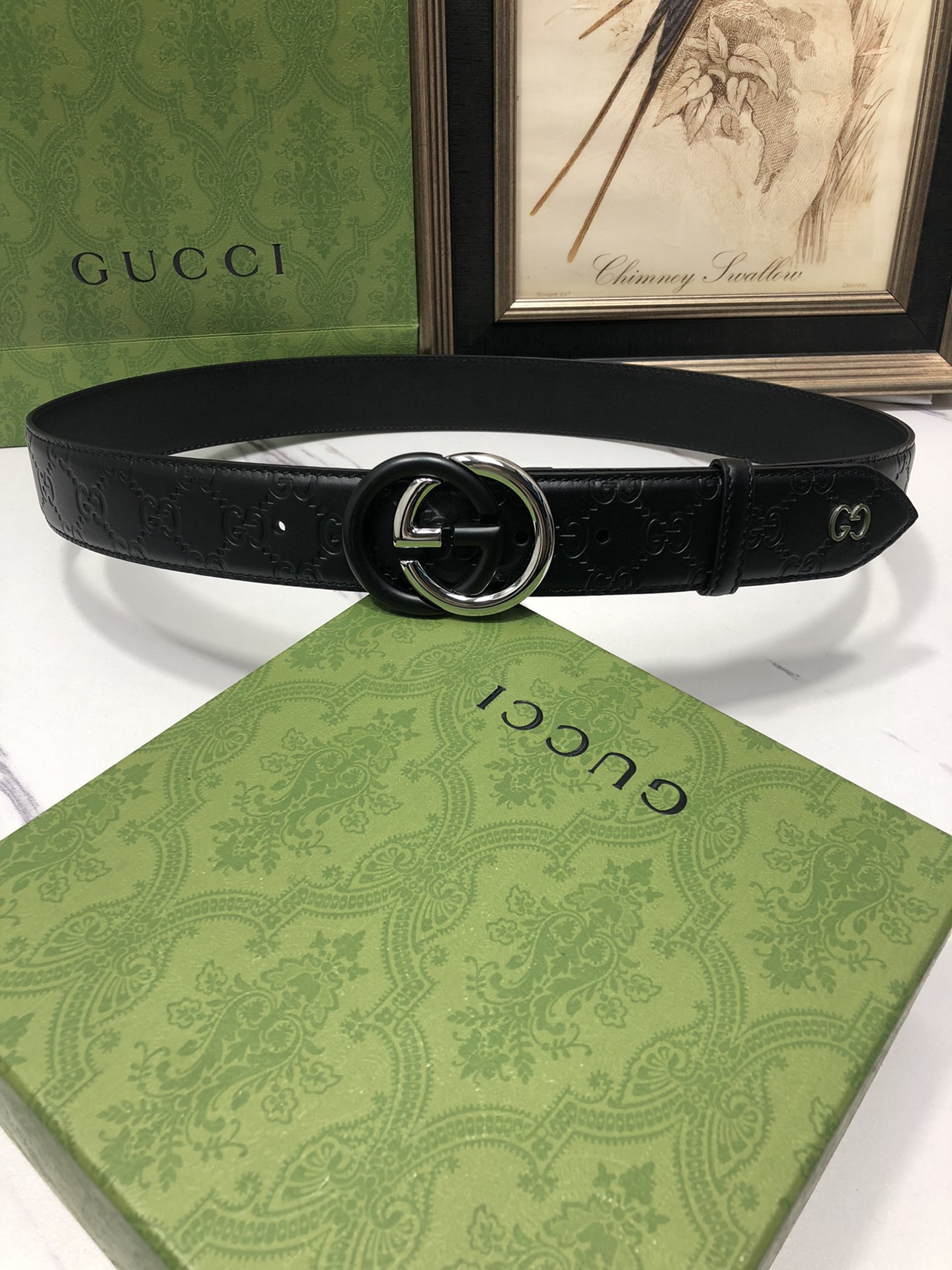 Gucci Male Leather Belt Top Grain Leather L