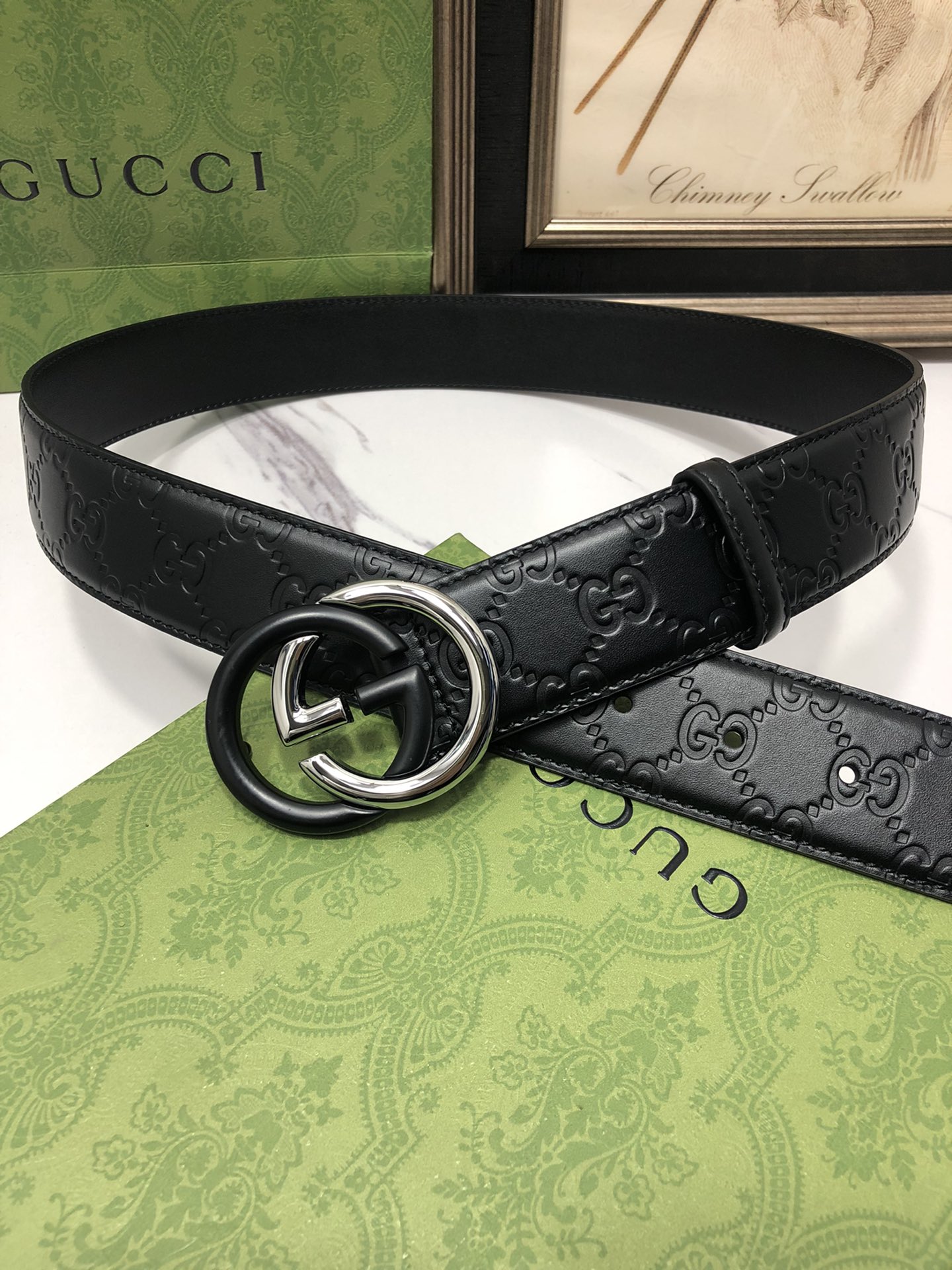 Gucci Male Leather Belt Top Grain Leather L