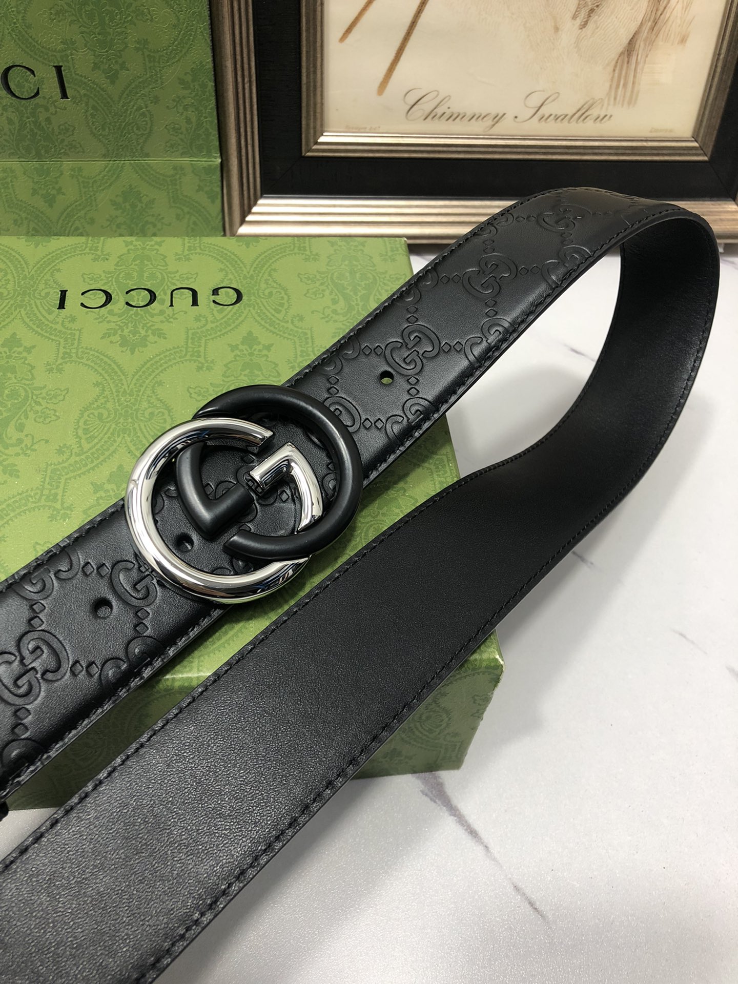 Gucci Male Leather Belt Top Grain Leather L