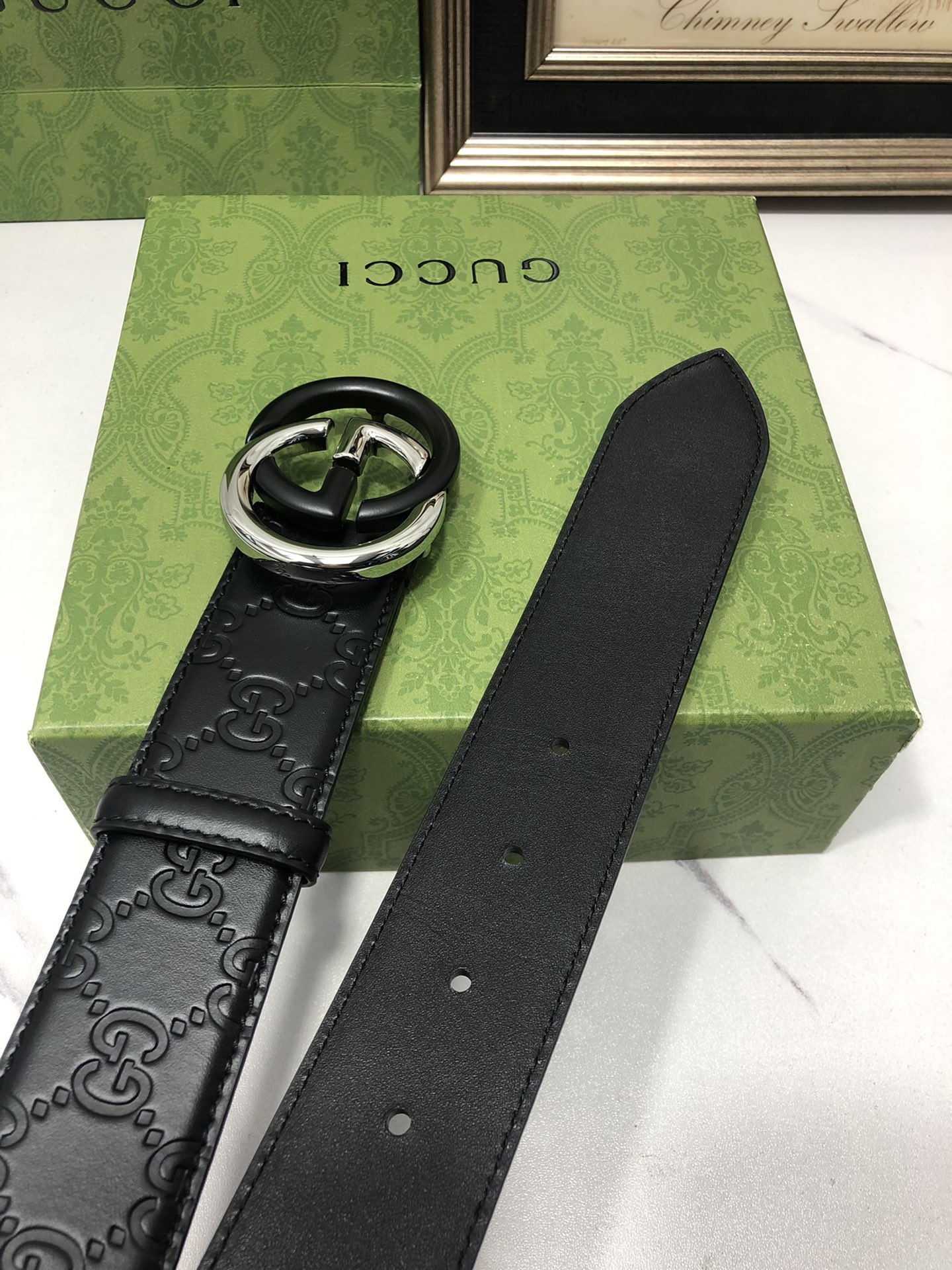 Gucci Male Leather Belt Top Grain Leather L