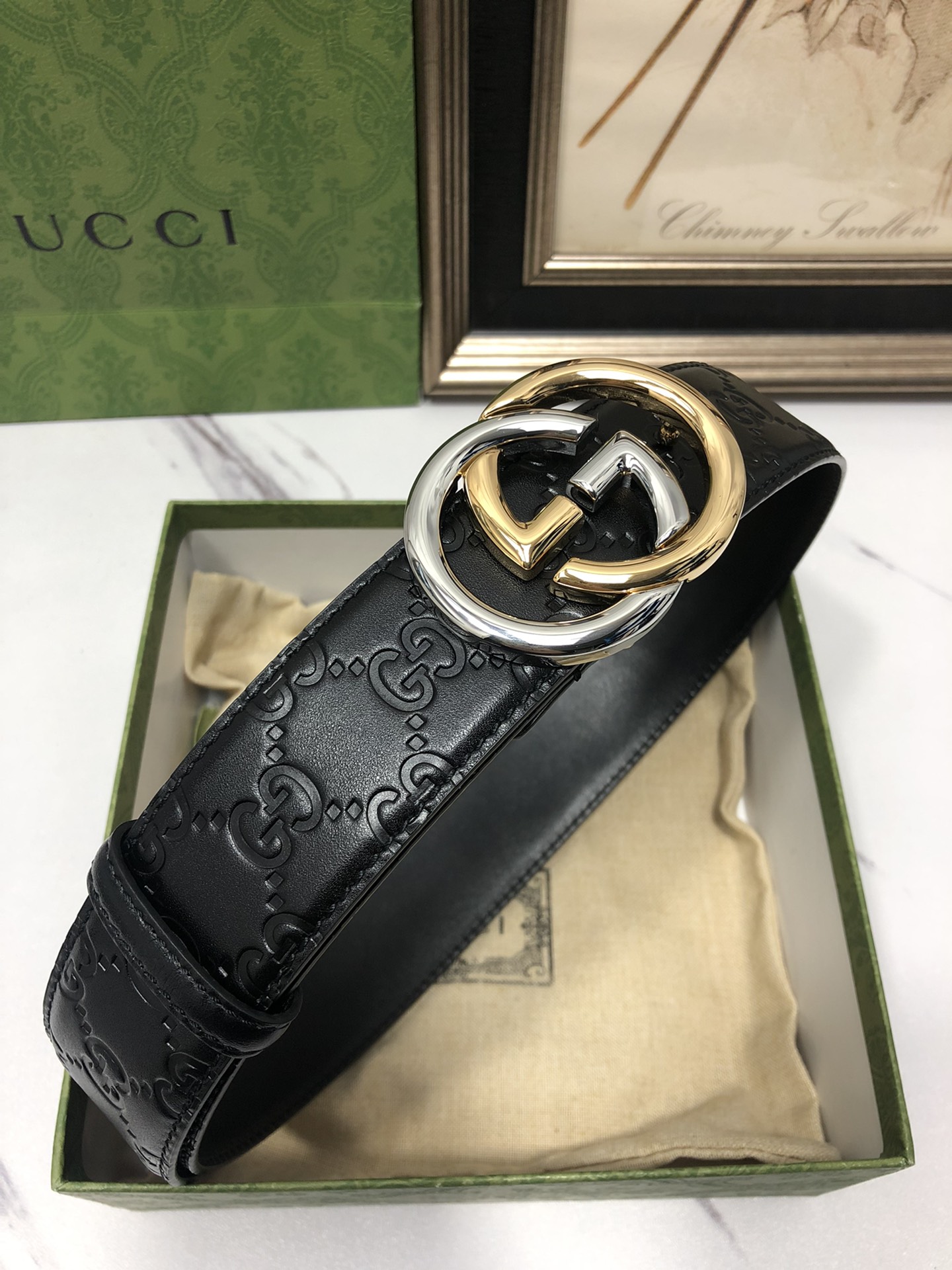 Gucci Male Leather Belt Top Grain Leather L