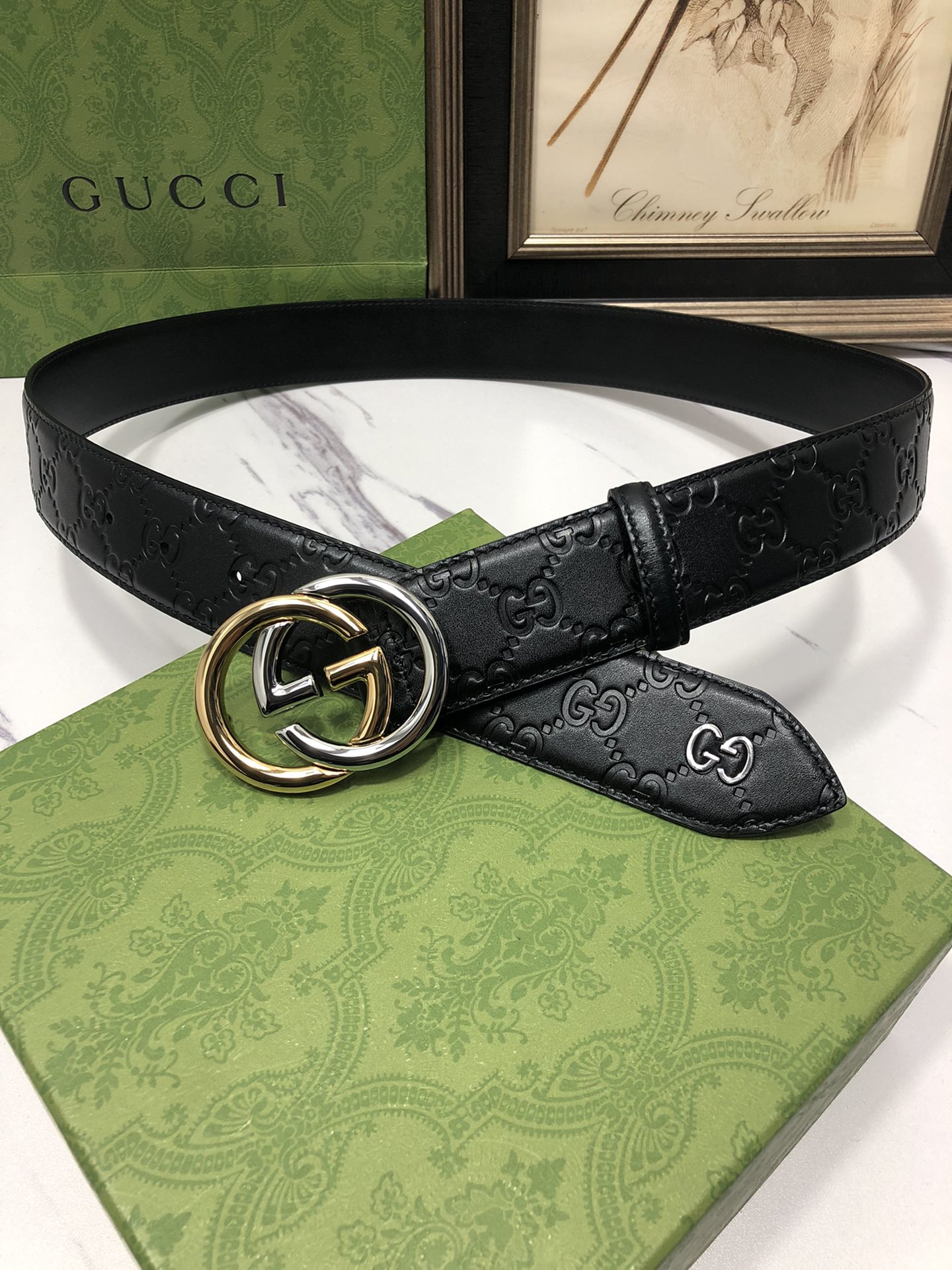 Gucci Male Leather Belt Top Grain Leather L
