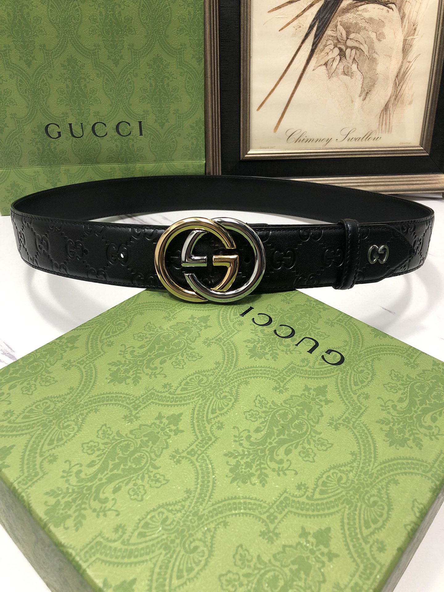 Gucci Male Leather Belt Top Grain Leather L