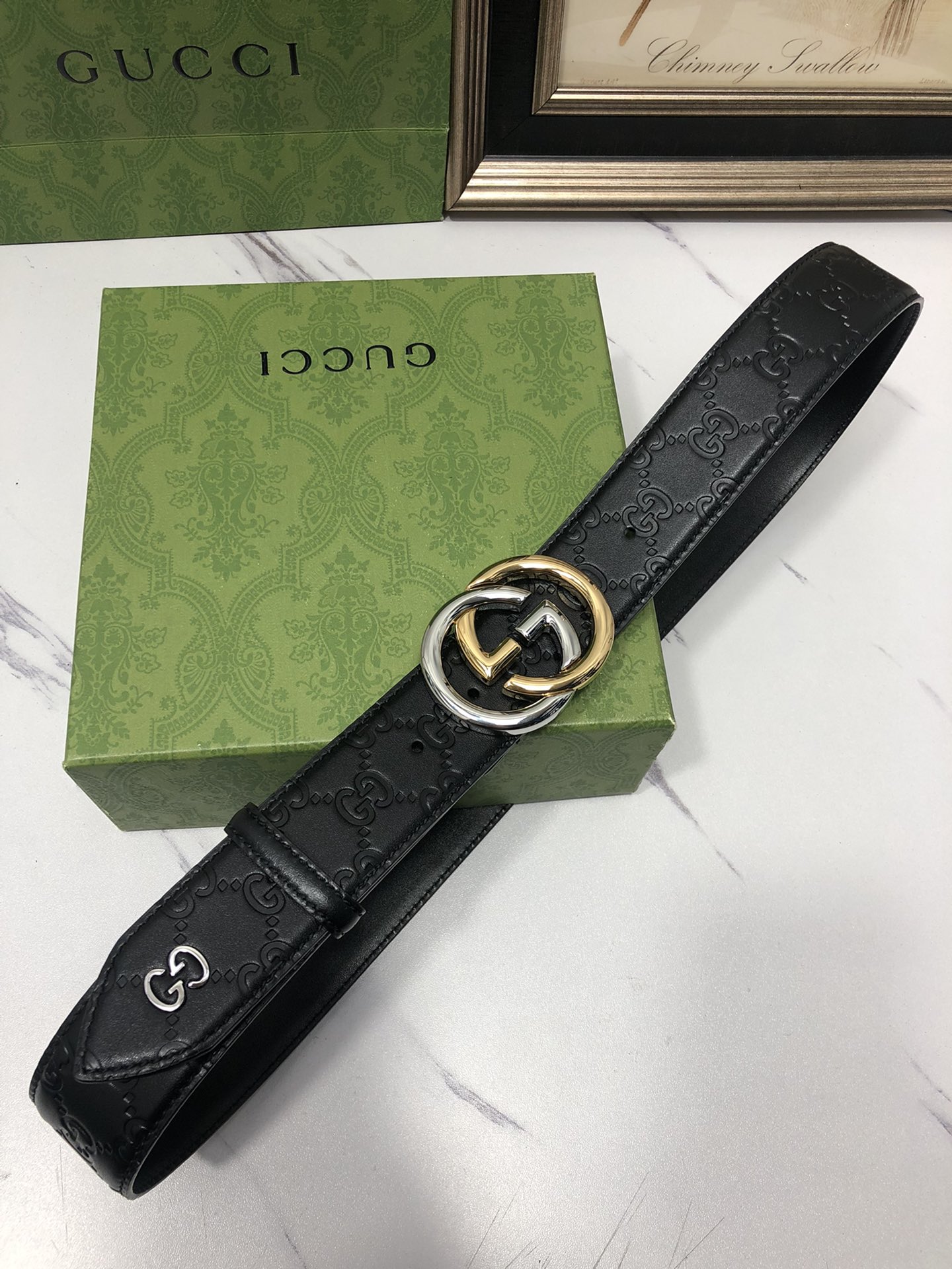 Gucci Male Leather Belt Top Grain Leather L