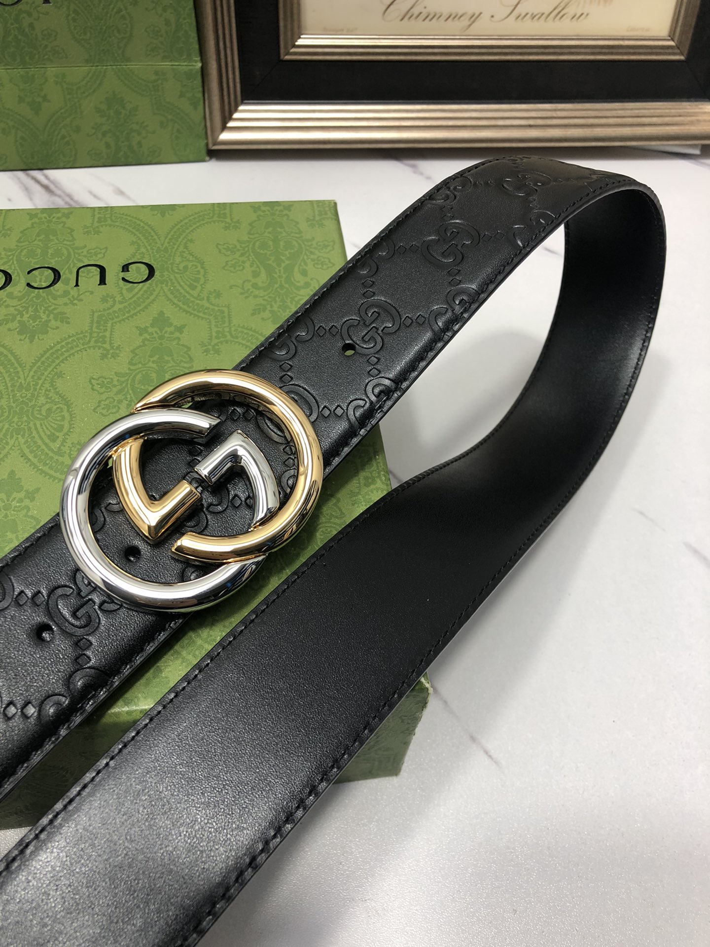Gucci Male Leather Belt Top Grain Leather L