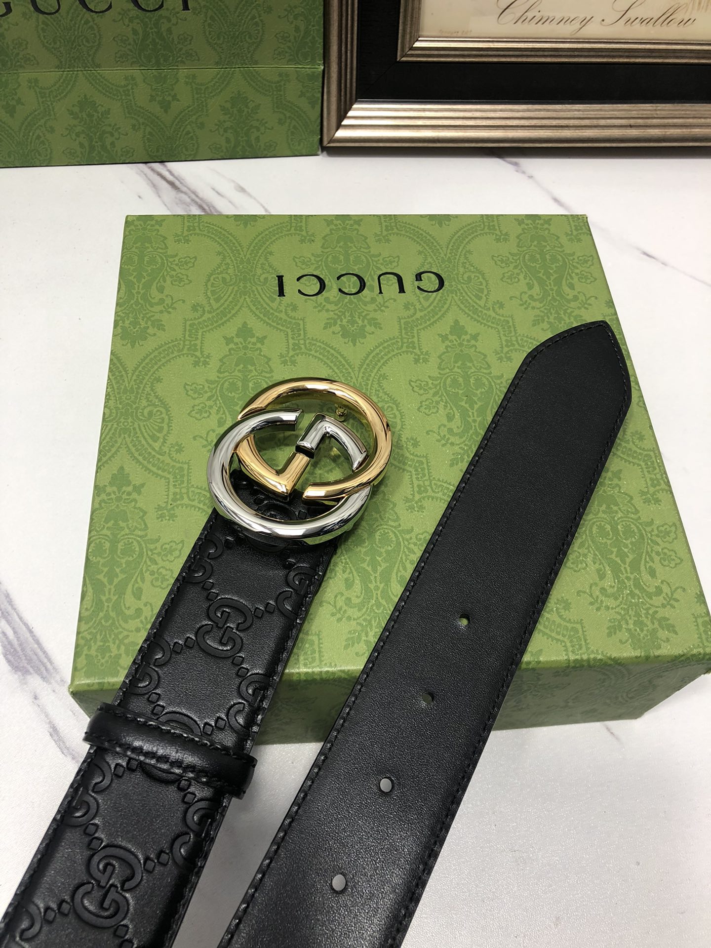 Gucci Male Leather Belt Top Grain Leather L