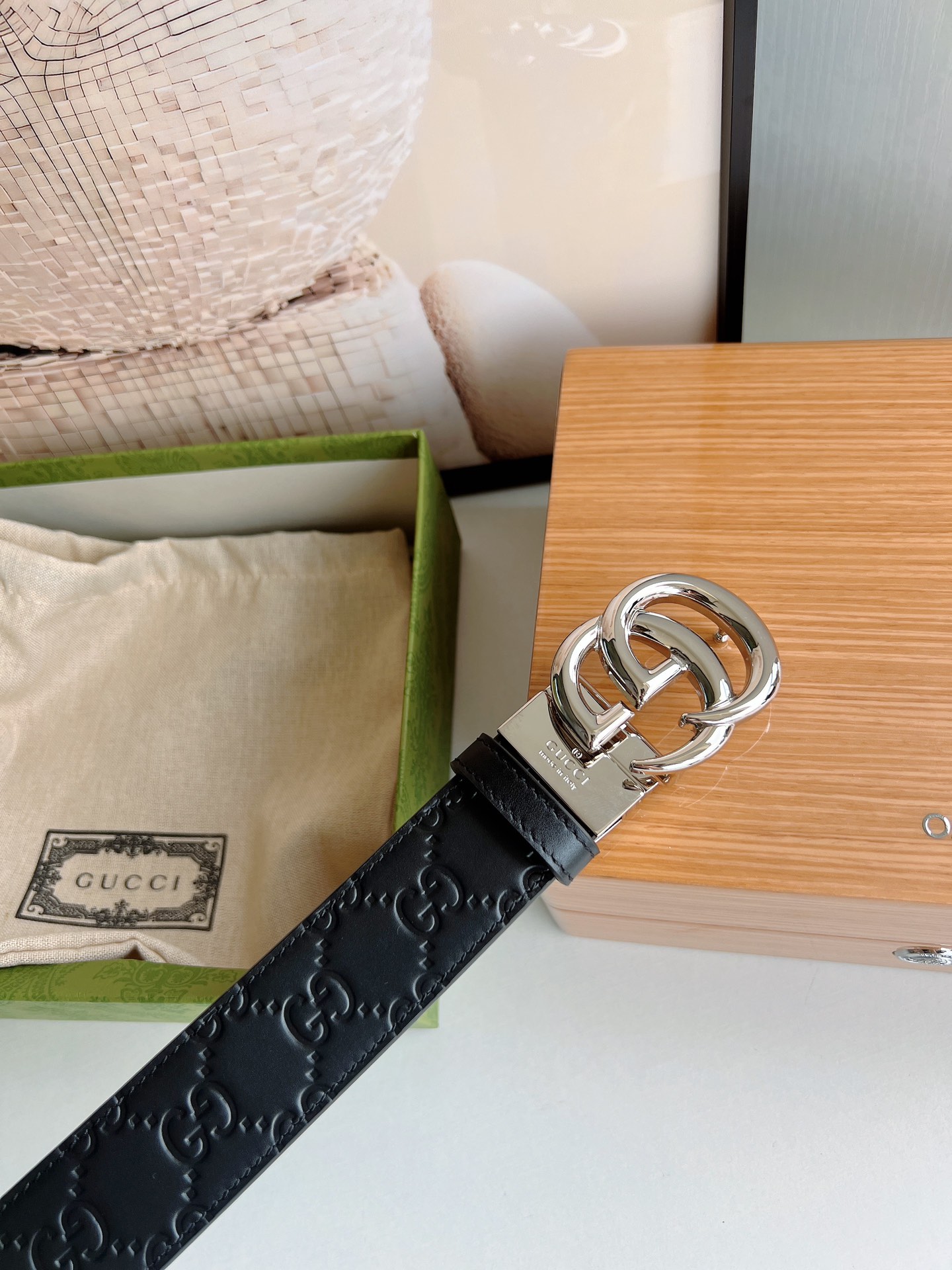 Gucci Male Leather Belt Top Grain Leather M