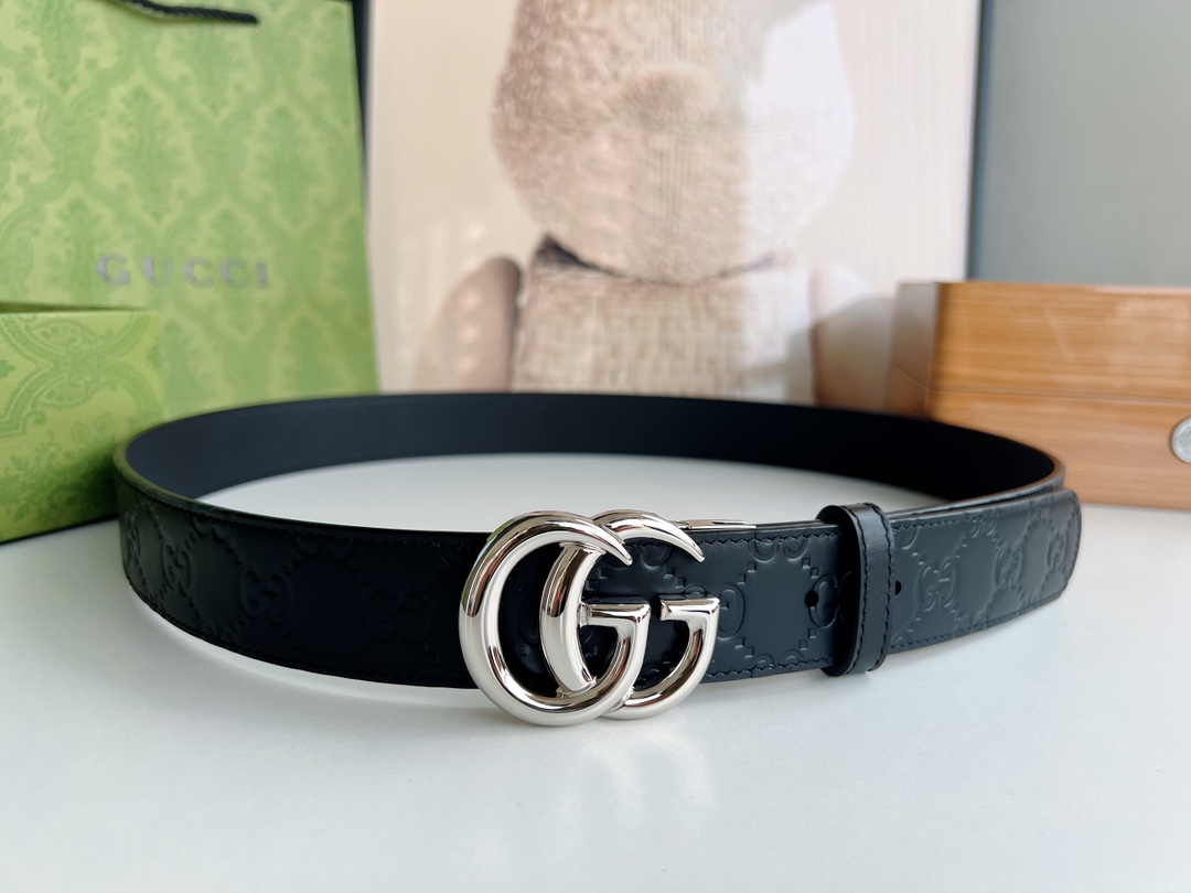 Gucci Male Leather Belt Top Grain Leather M