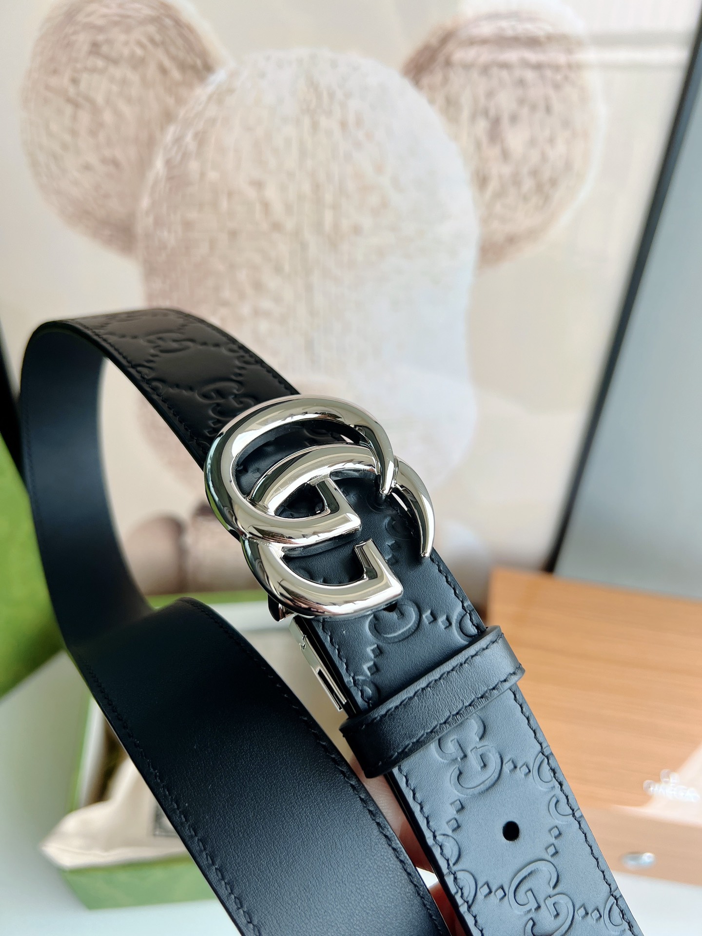 Gucci Male Leather Belt Top Grain Leather M