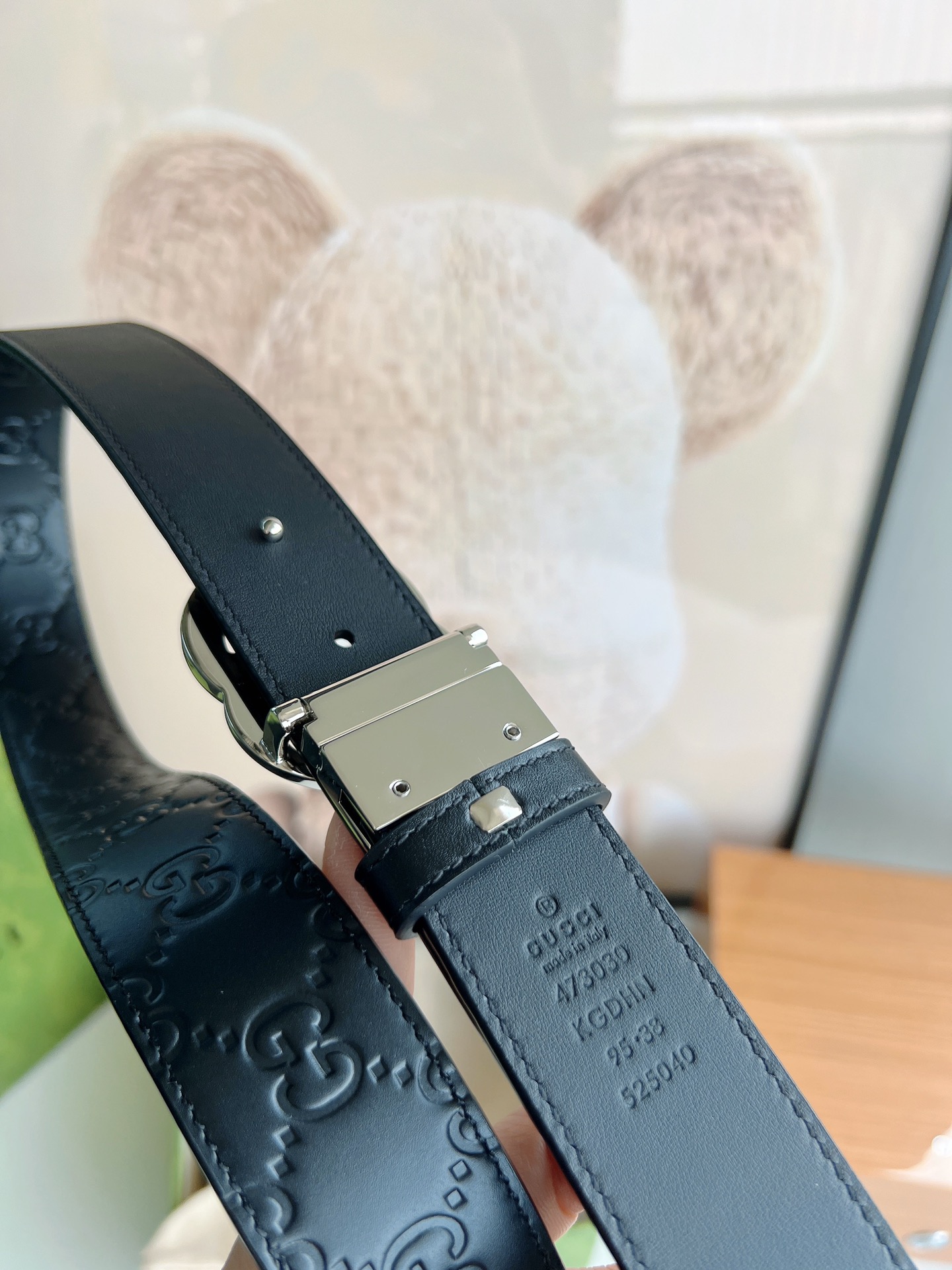 Gucci Male Leather Belt Top Grain Leather M