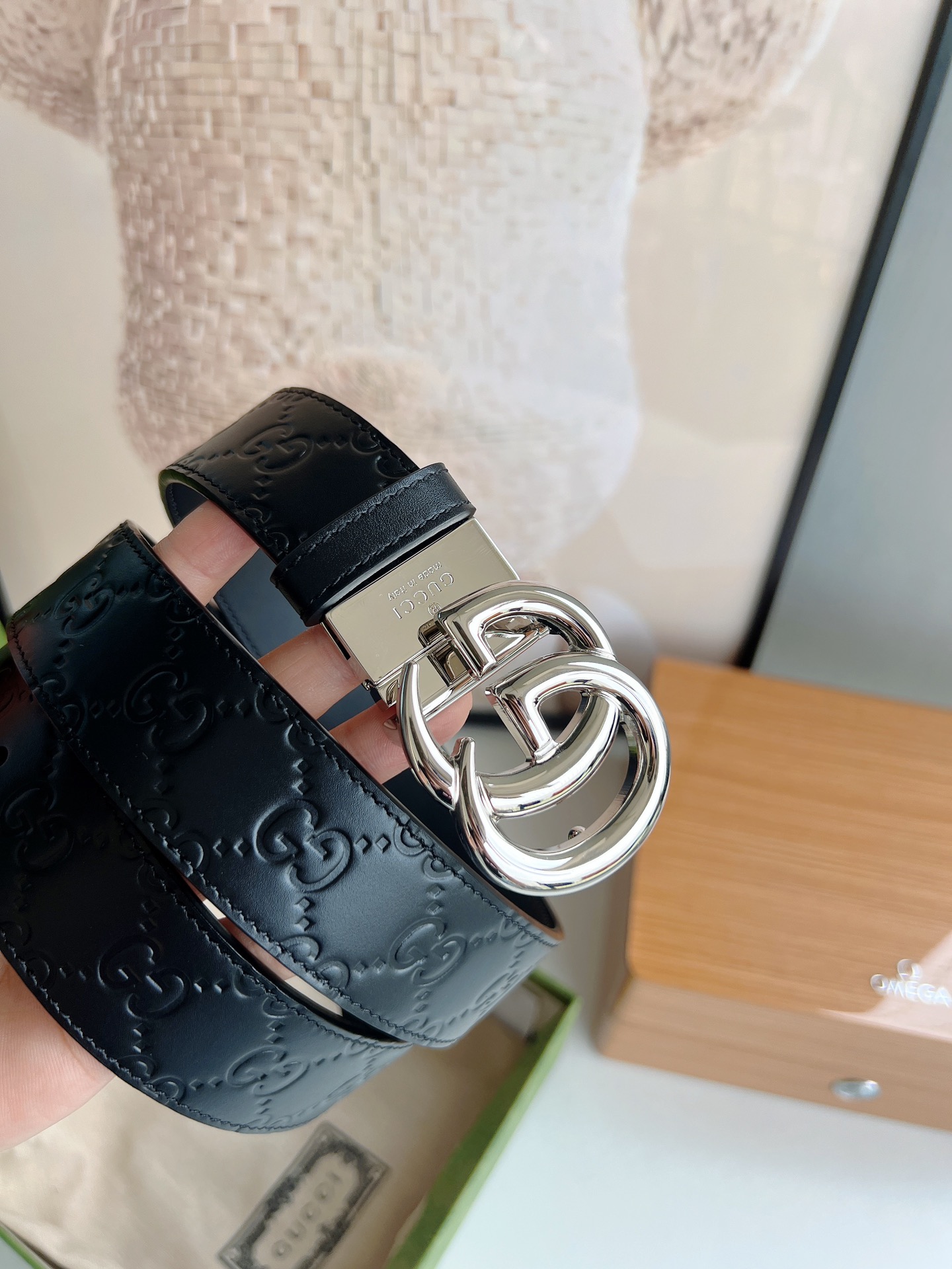 Gucci Male Leather Belt Top Grain Leather M
