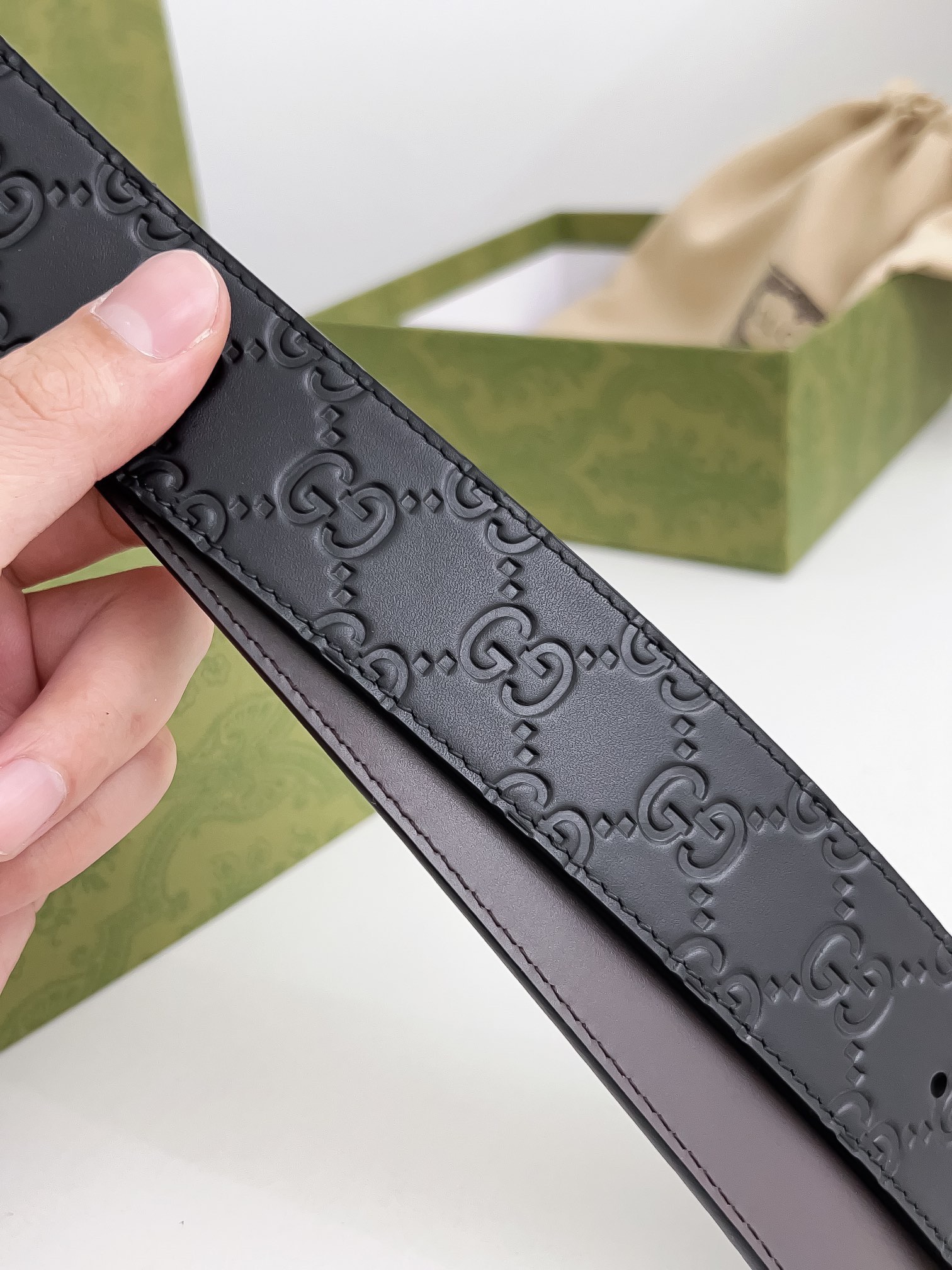 Gucci Male Leather Belt Top Grain Leather M