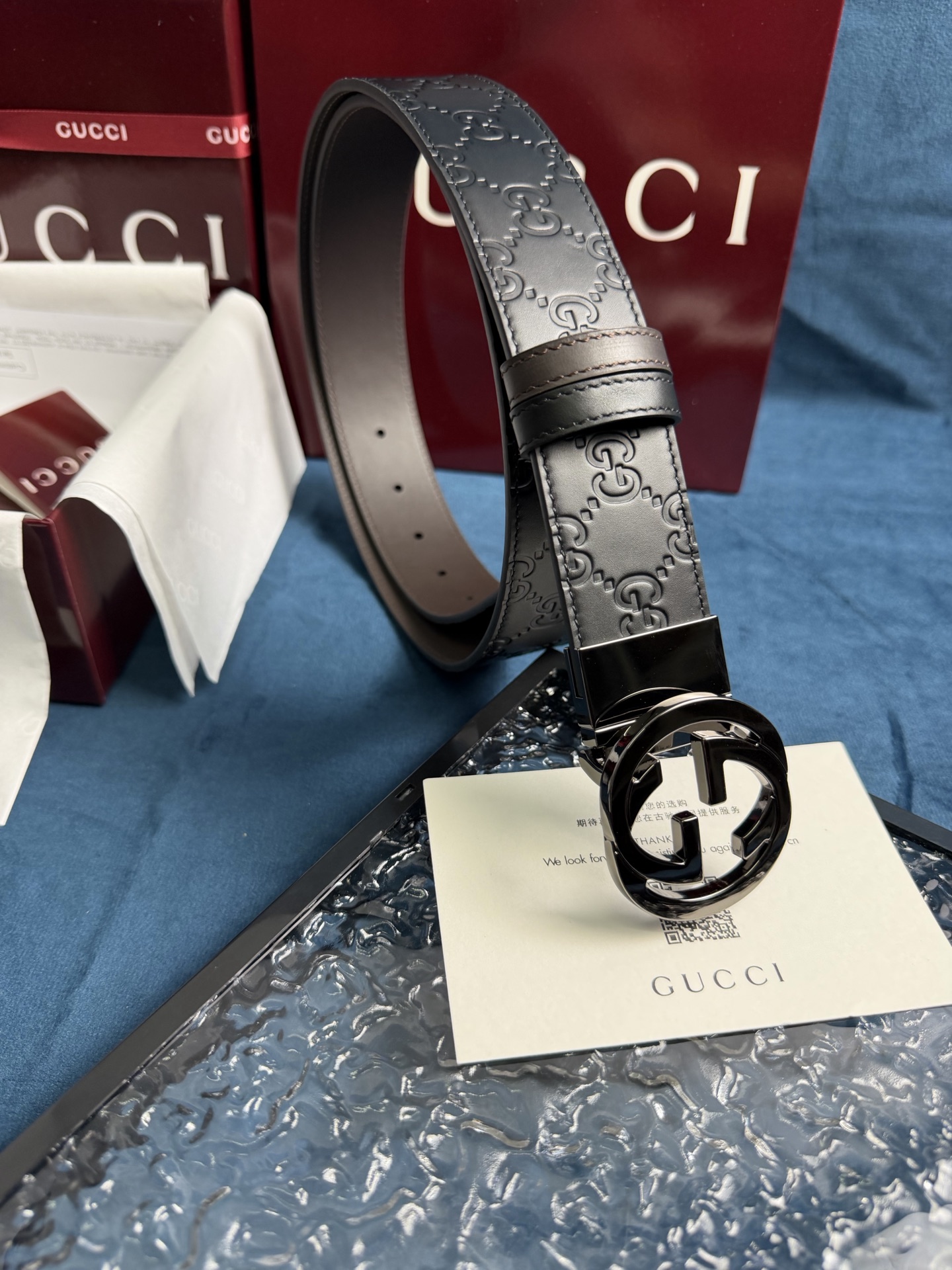 Gucci Leather Belt Top Grain Leather Black