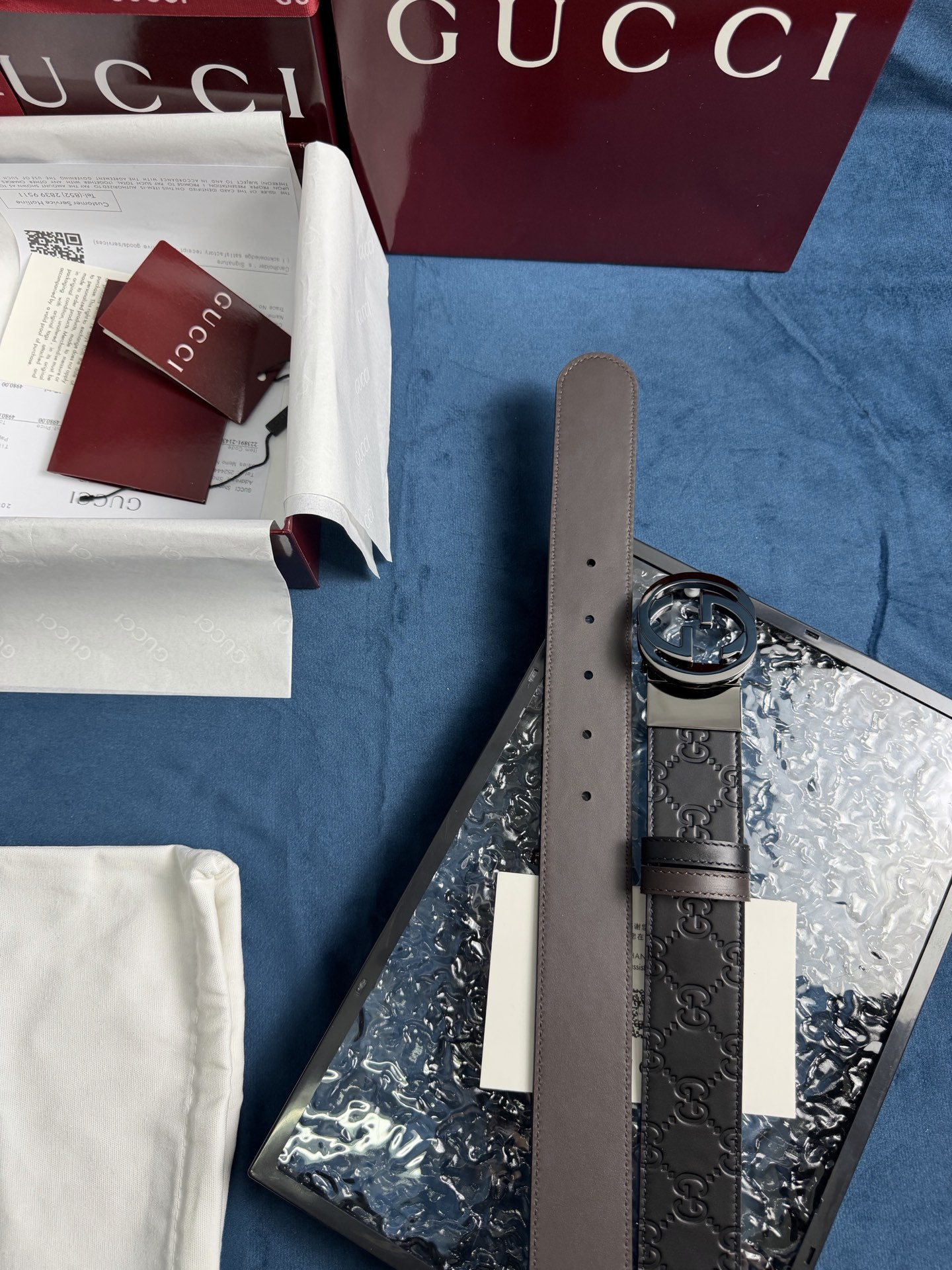 Gucci Leather Belt Top Grain Leather Black