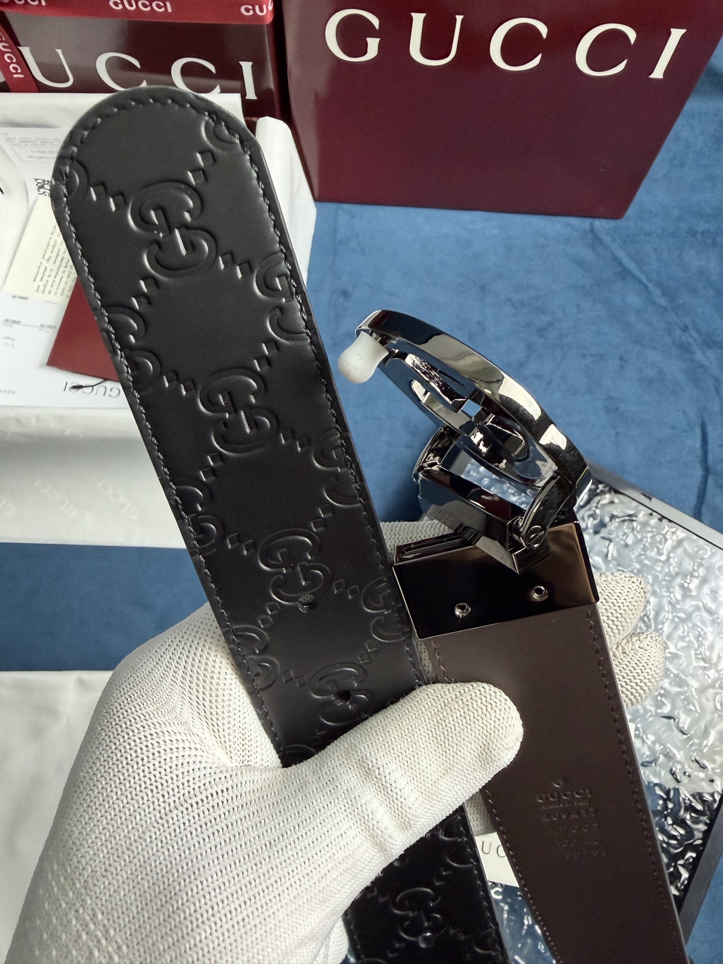 Gucci Leather Belt Top Grain Leather Black