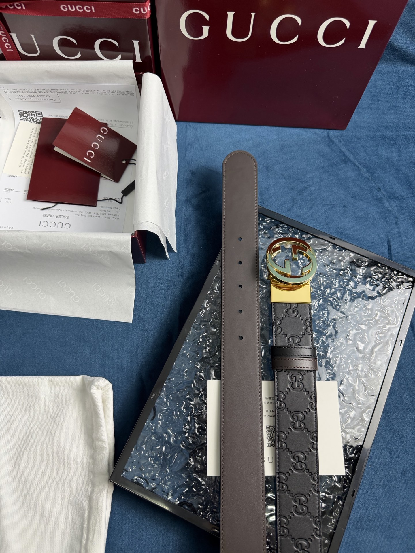 Gucci Leather Belt Top Grain Leather Black