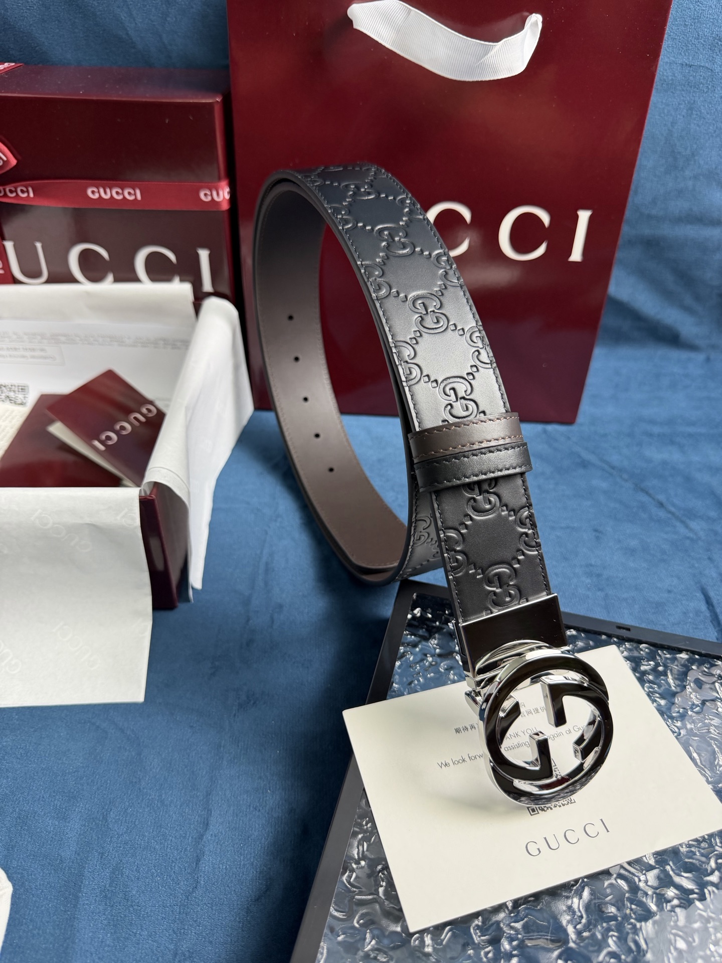 Gucci Leather Belt Top Grain Leather Black