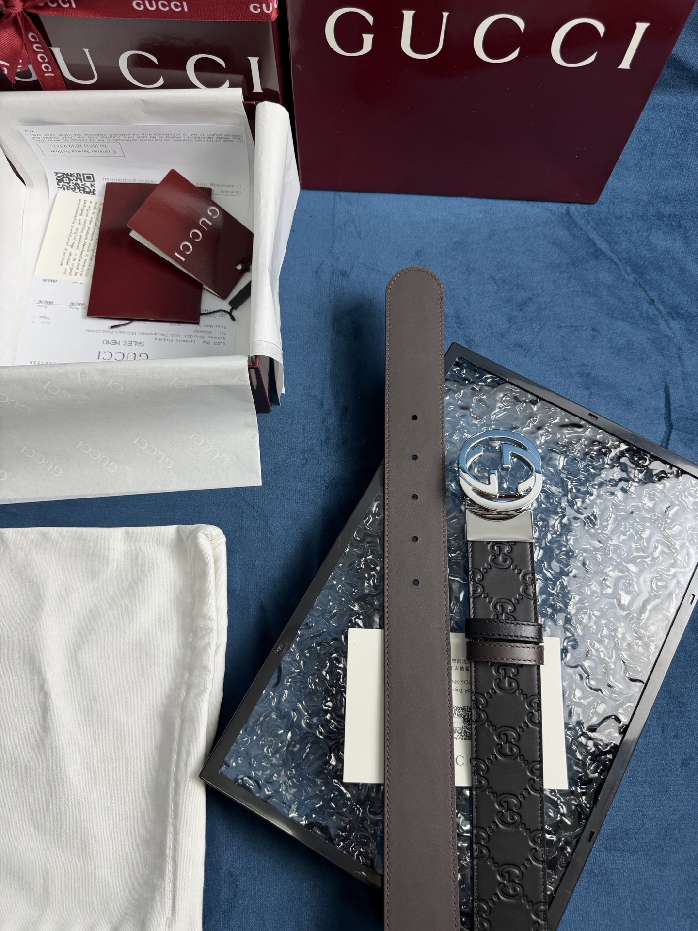 Gucci Leather Belt Top Grain Leather Black