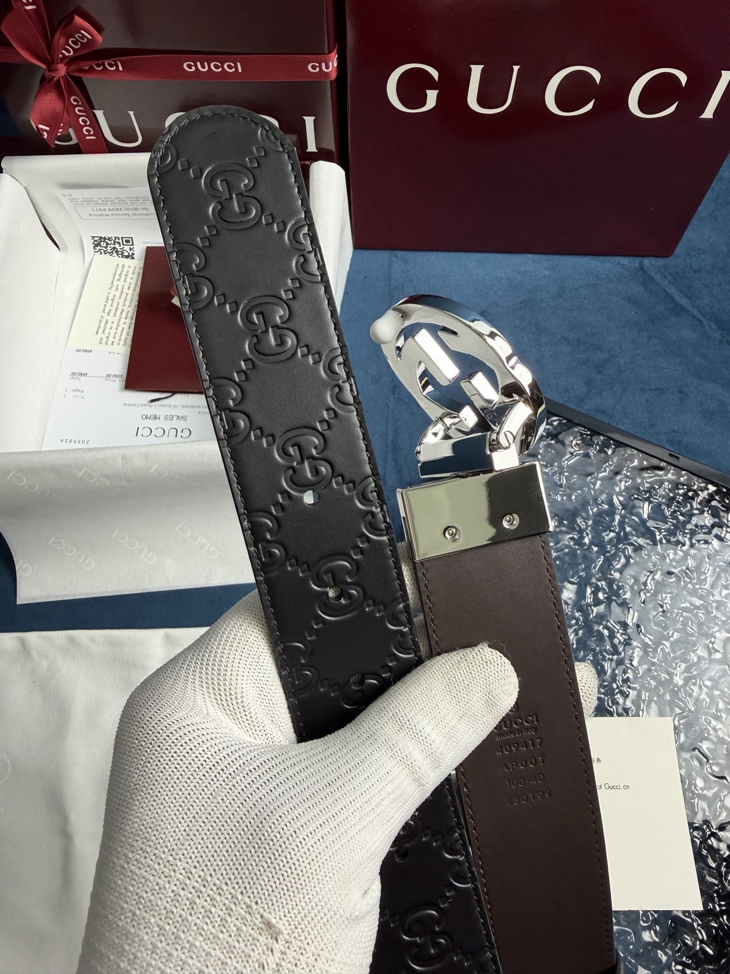 Gucci Leather Belt Top Grain Leather Black