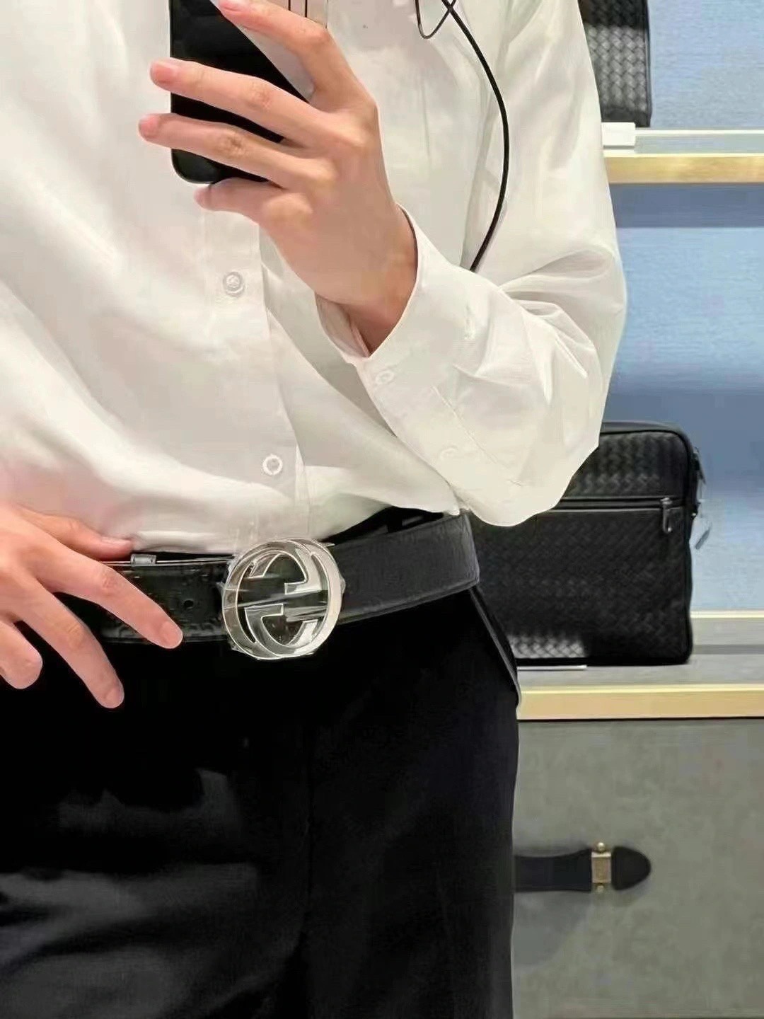 Gucci Male Leather Belt M-l