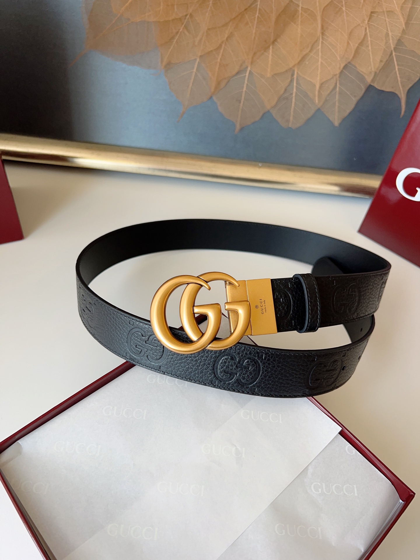Gucci Basic Belt Cow Leather Silver S-m-l