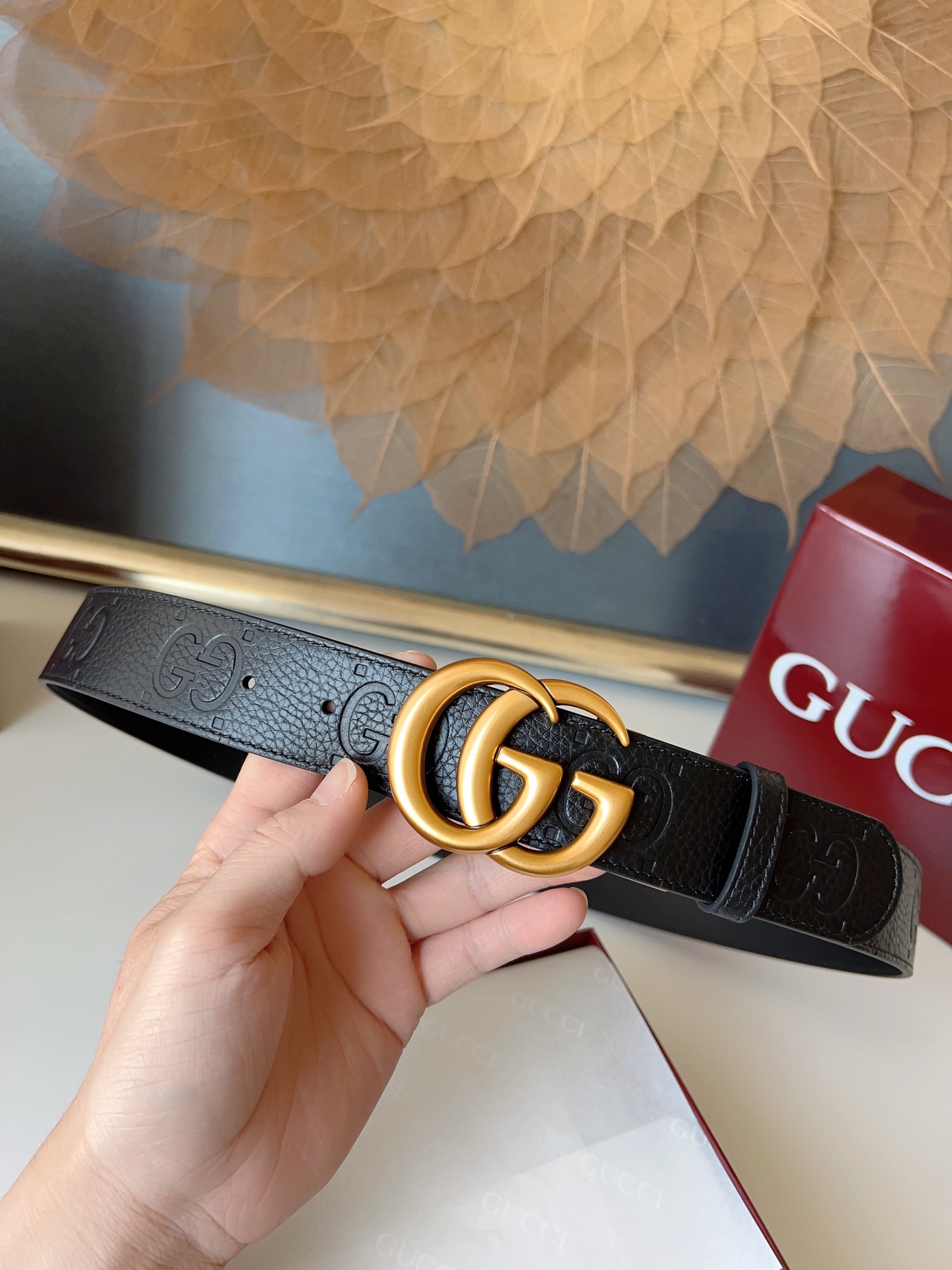 Gucci Basic Belt Cow Leather Silver S-m-l
