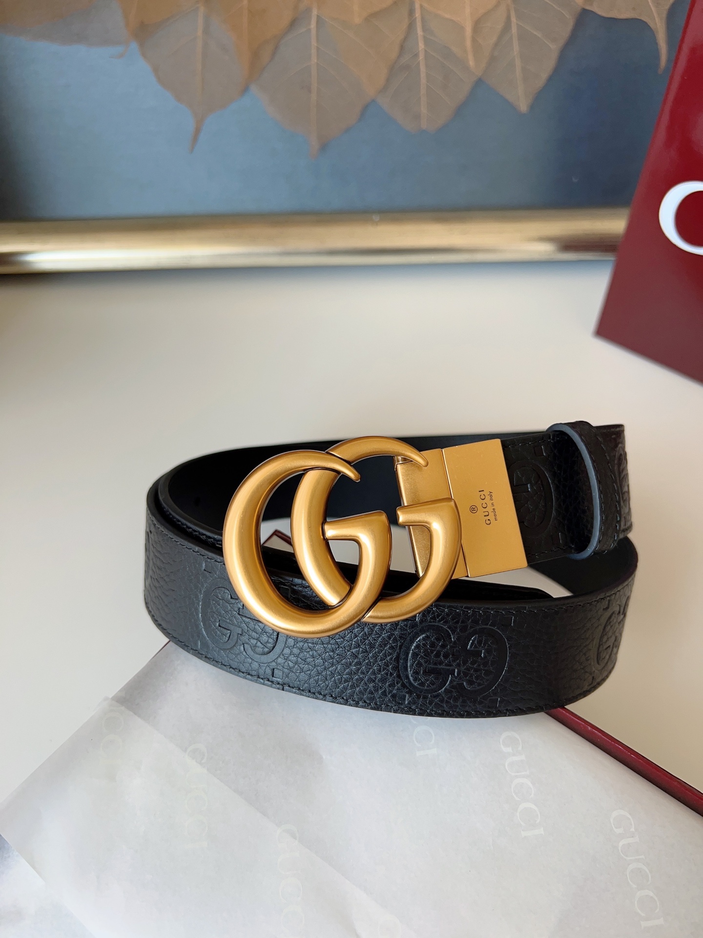 Gucci Basic Belt Cow Leather Silver S-m-l