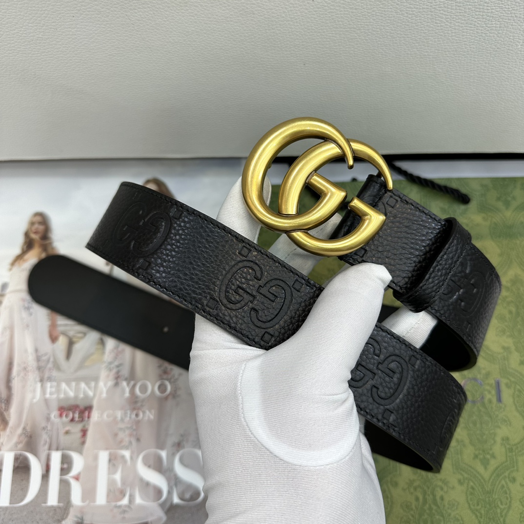 Gucci Basic Belt Top Grain Leather Black M