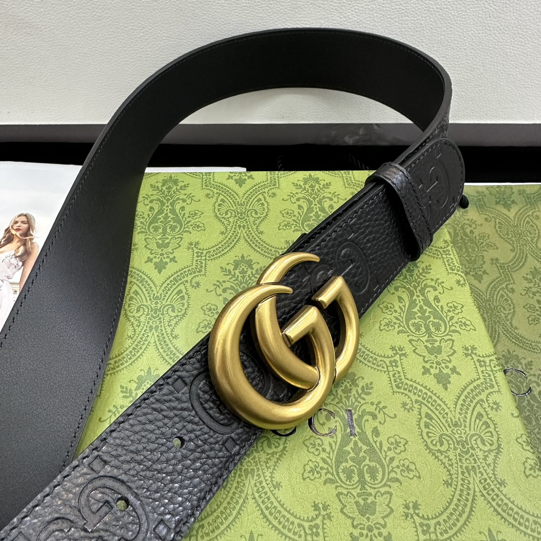 Gucci Basic Belt Top Grain Leather Black M