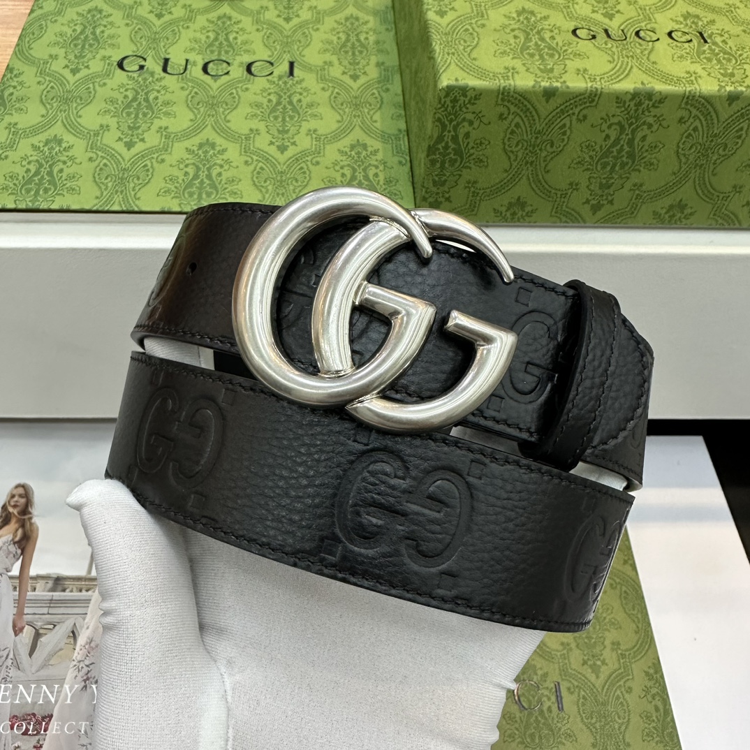 Gucci Basic Belt Top Grain Leather Black M