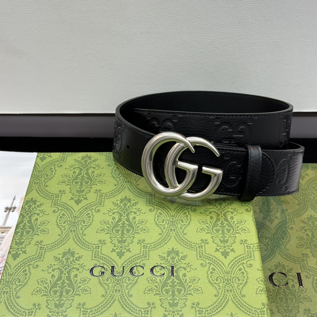 Gucci Basic Belt Top Grain Leather Black M