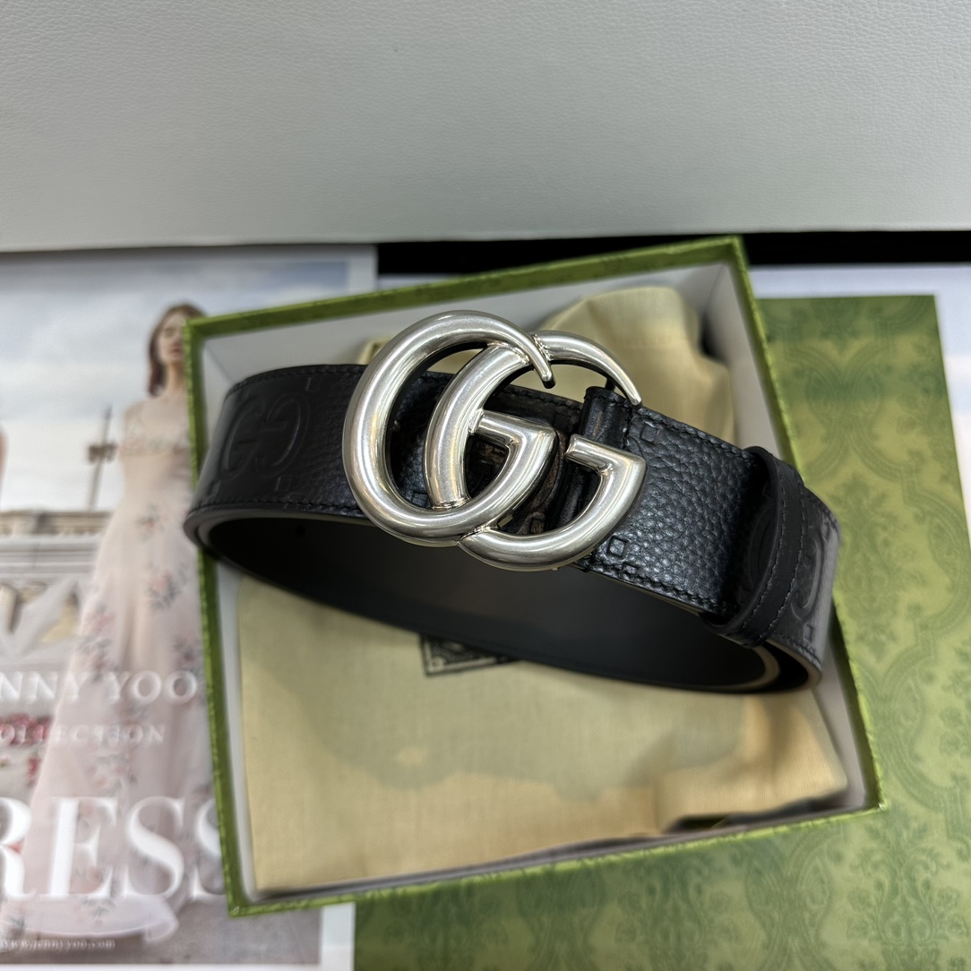 Gucci Basic Belt Top Grain Leather Black M