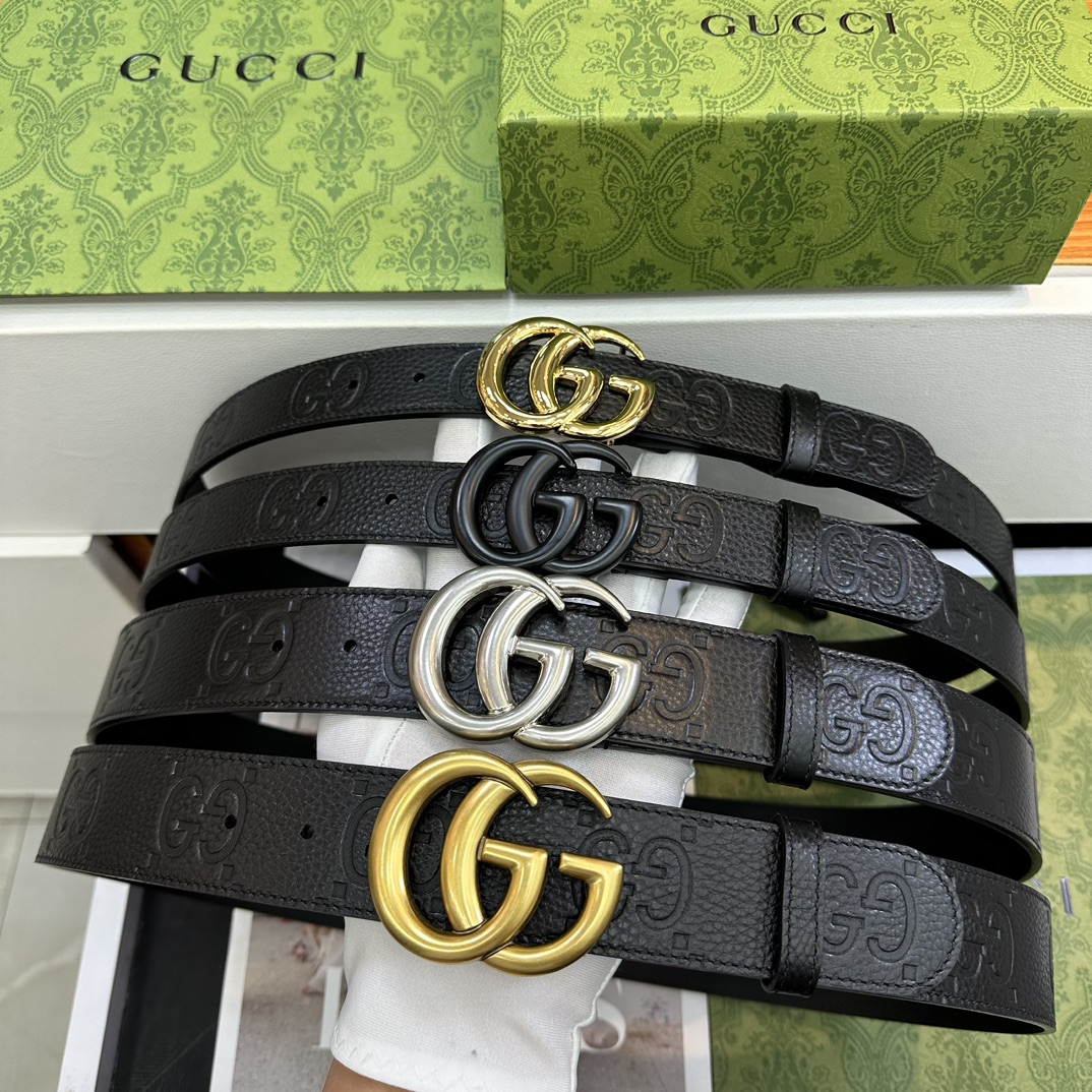 Gucci Basic Belt Top Grain Leather Black M