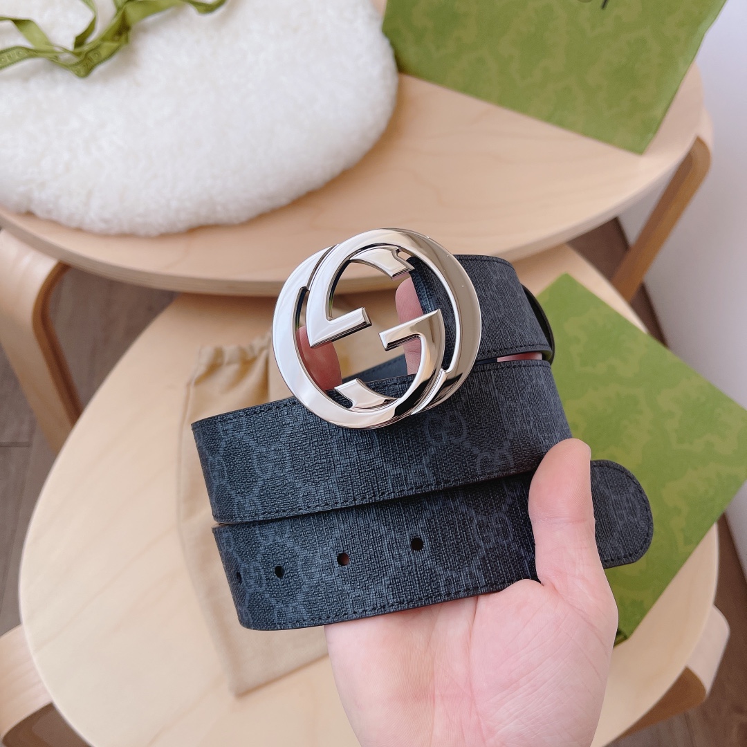 Gucci Basic Belt Canvas Black S-m-l