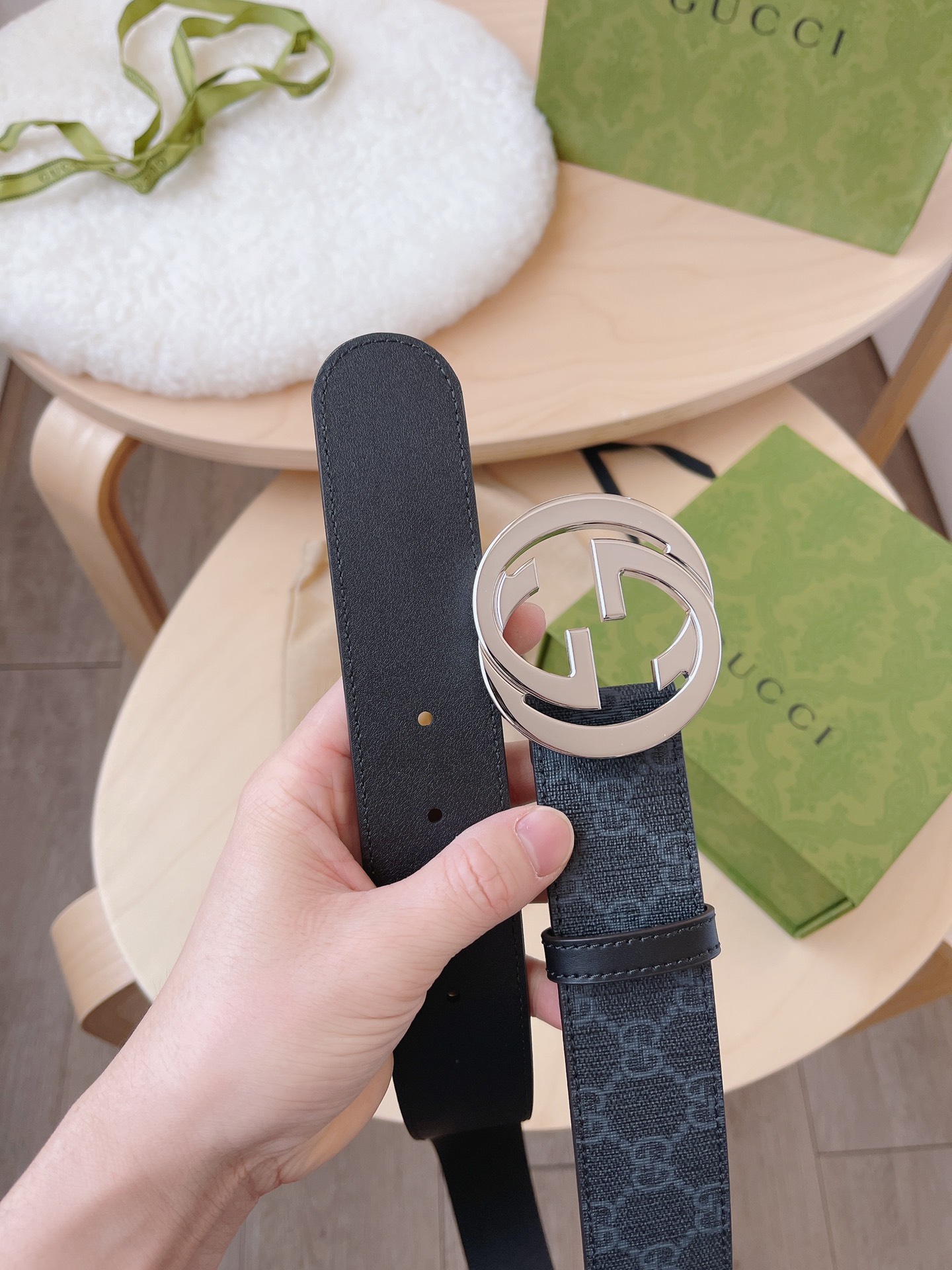 Gucci Basic Belt Canvas Black S-m-l