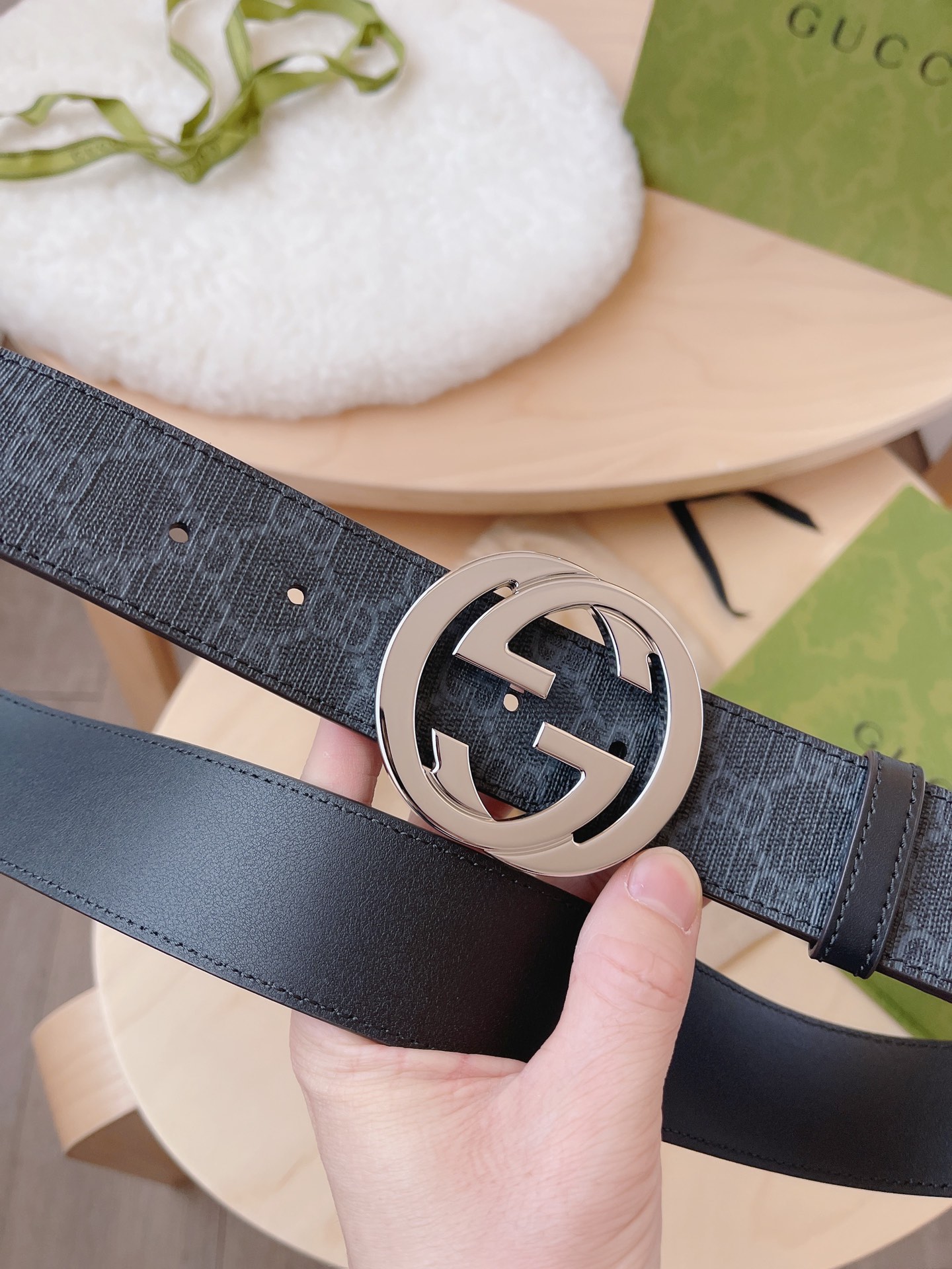 Gucci Basic Belt Canvas Black S-m-l