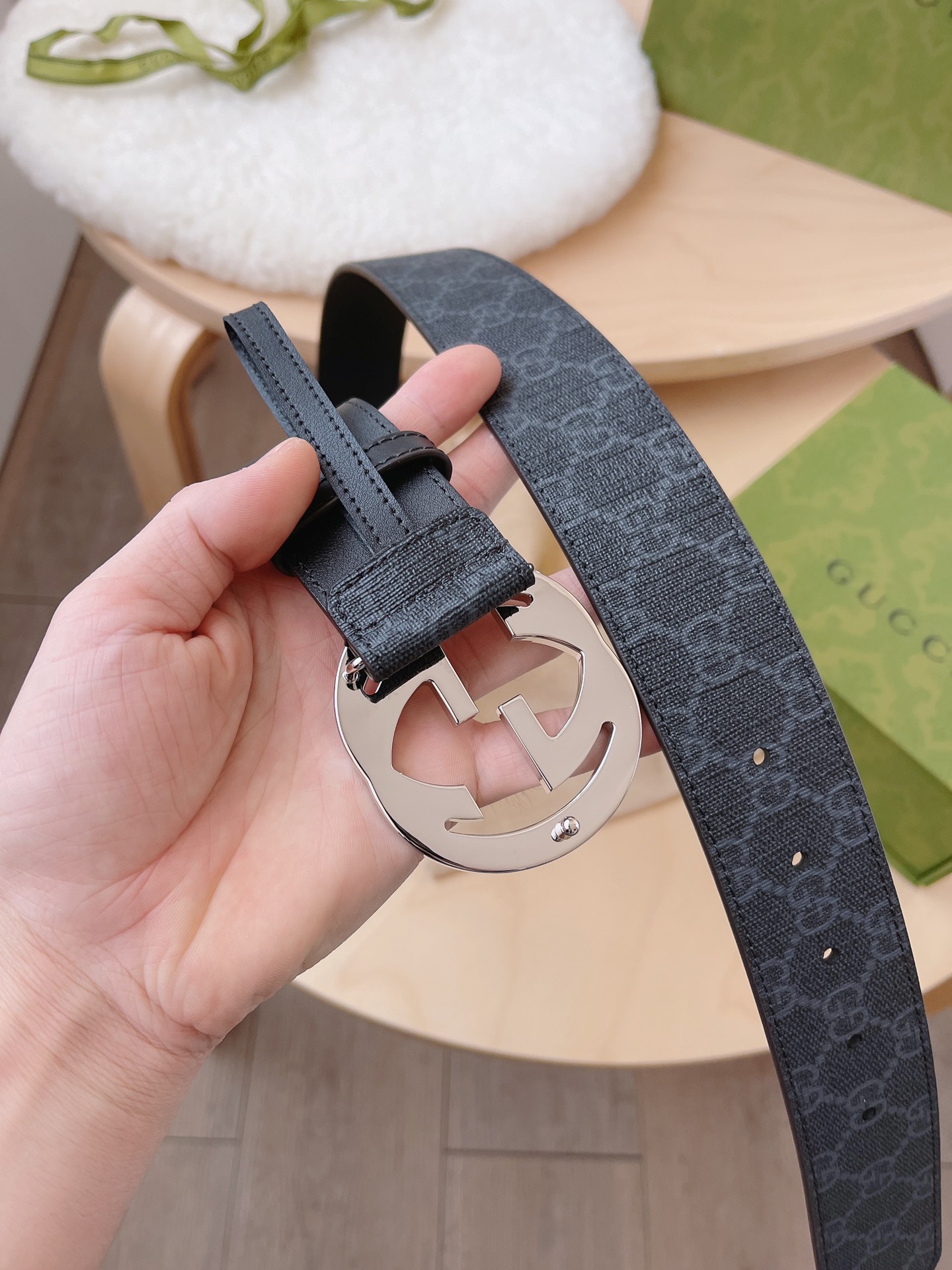 Gucci Basic Belt Canvas Black S-m-l