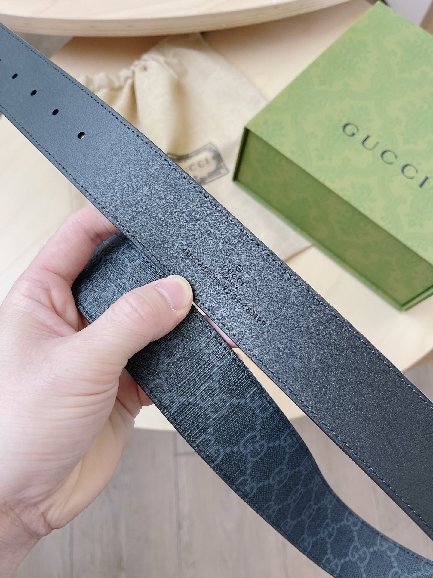 Gucci Basic Belt Canvas Black S-m-l