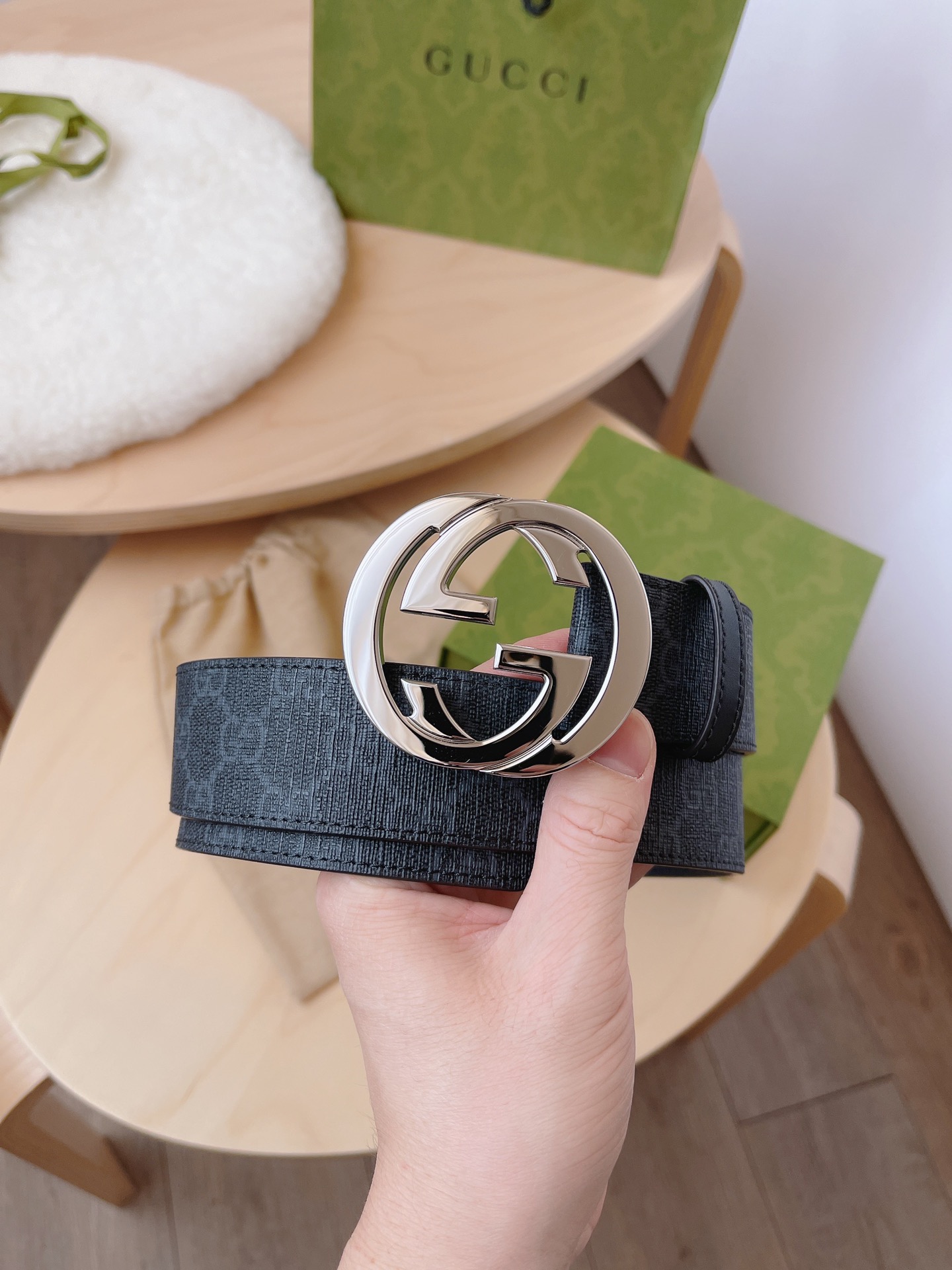 Gucci Basic Belt Canvas Black S-m-l