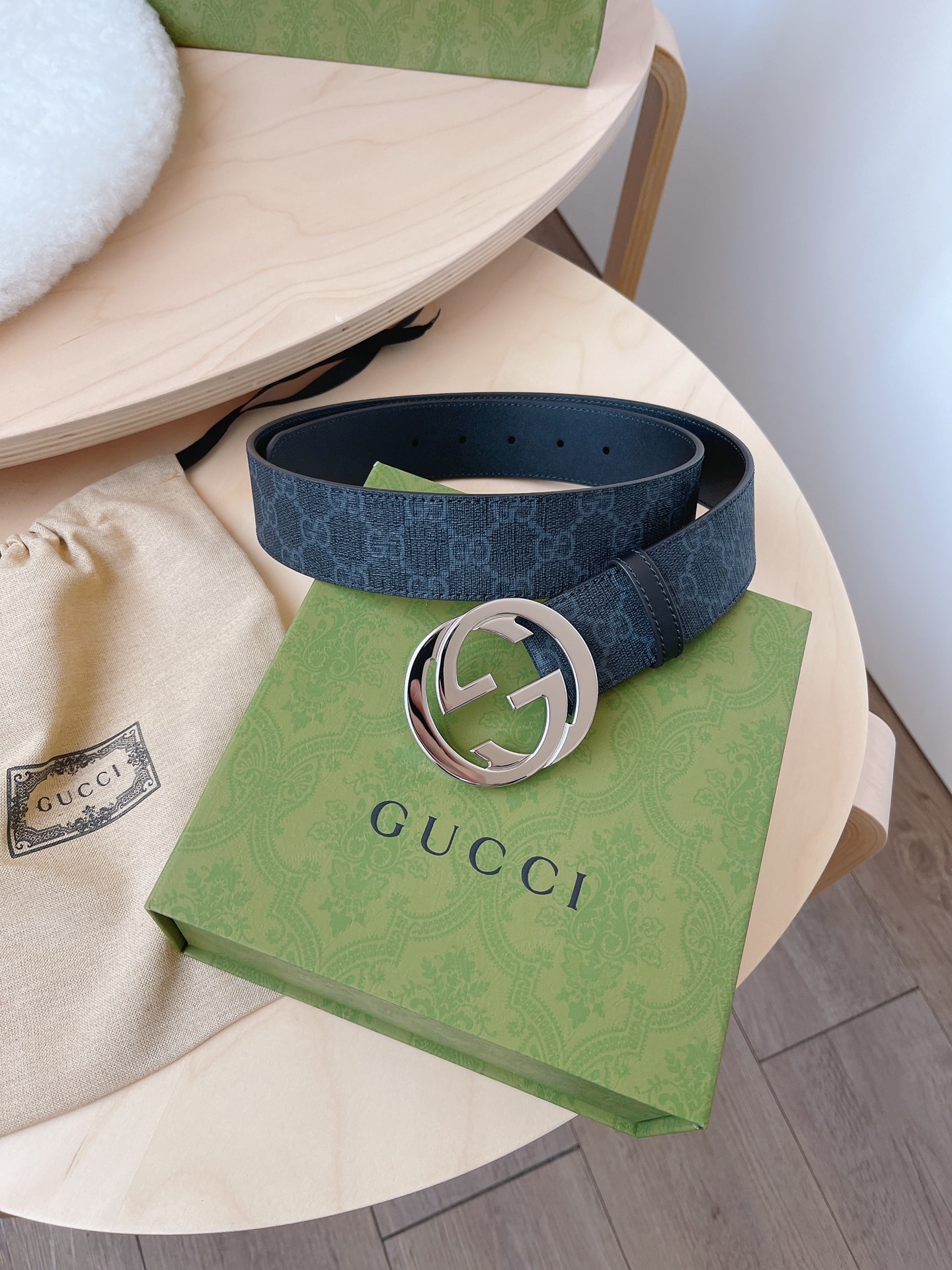 Gucci Basic Belt Canvas Black S-m-l