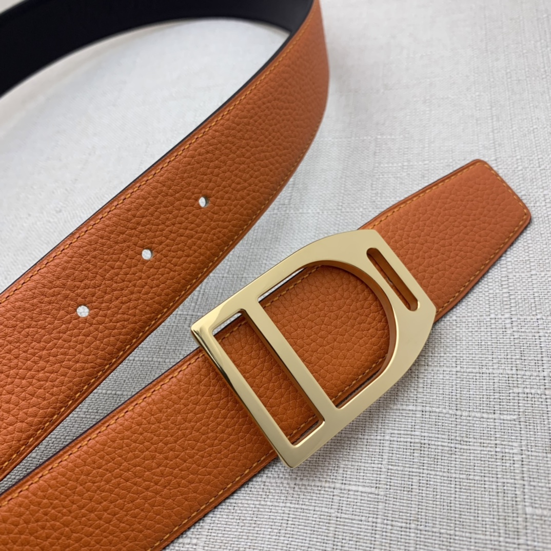 Hermès Basic Belt Top Grain Leather Black 38mm-m
